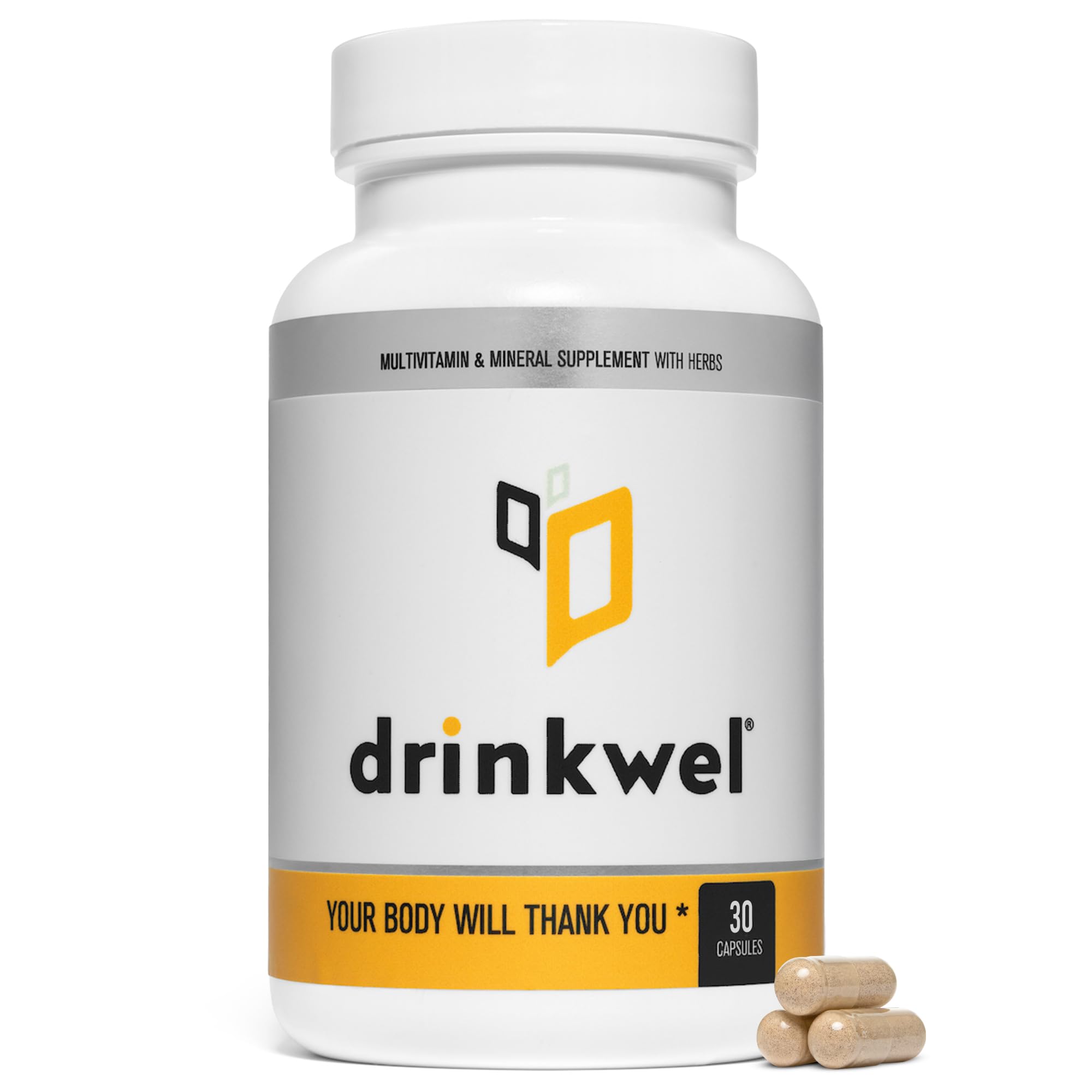 Drinkwel Better Mornings - Premium Multivitamin for Recovery, Liver Support & Immunity - 30 Count