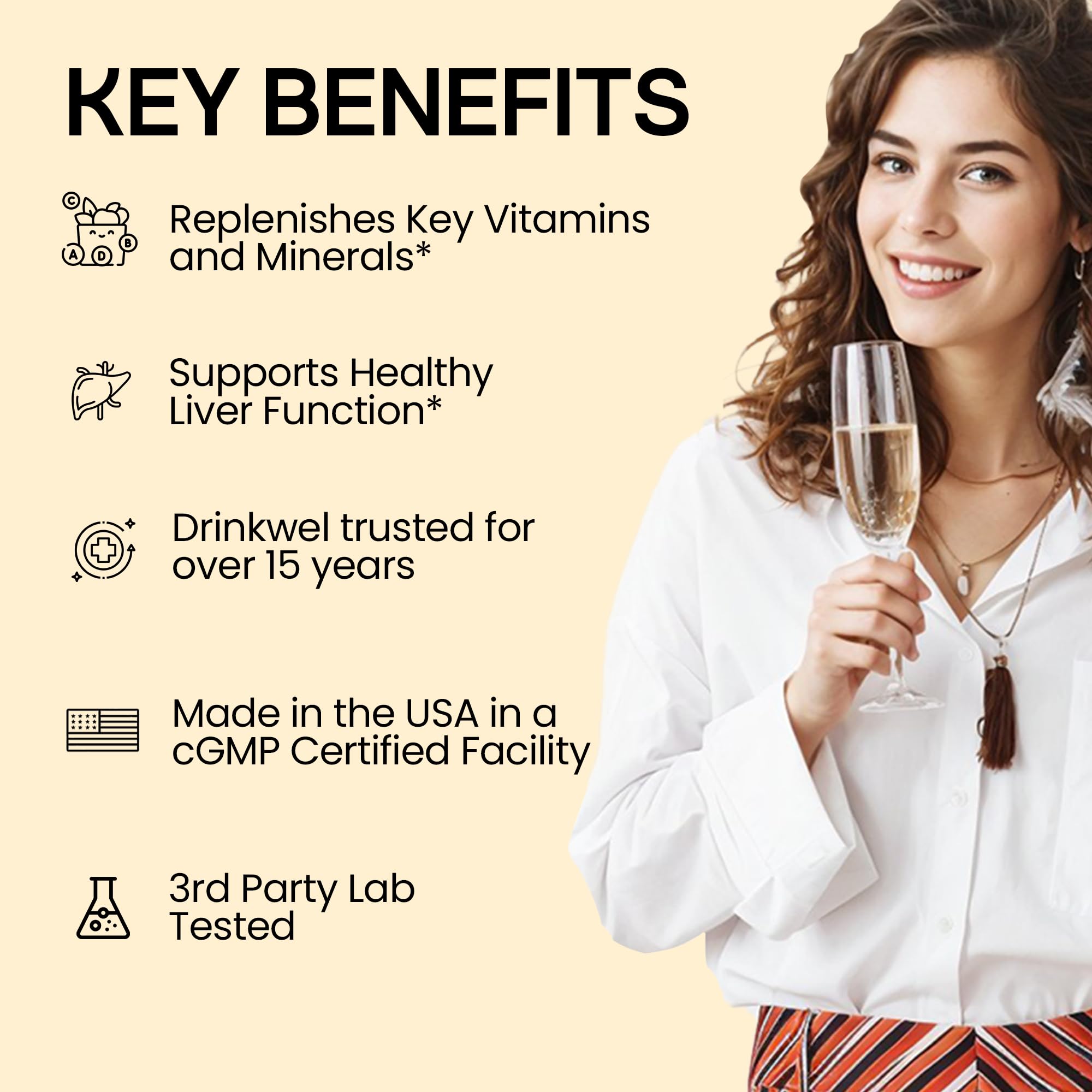 Drinkwel Better Mornings - Premium Multivitamin for Recovery, Liver Support & Immunity - 30 Count