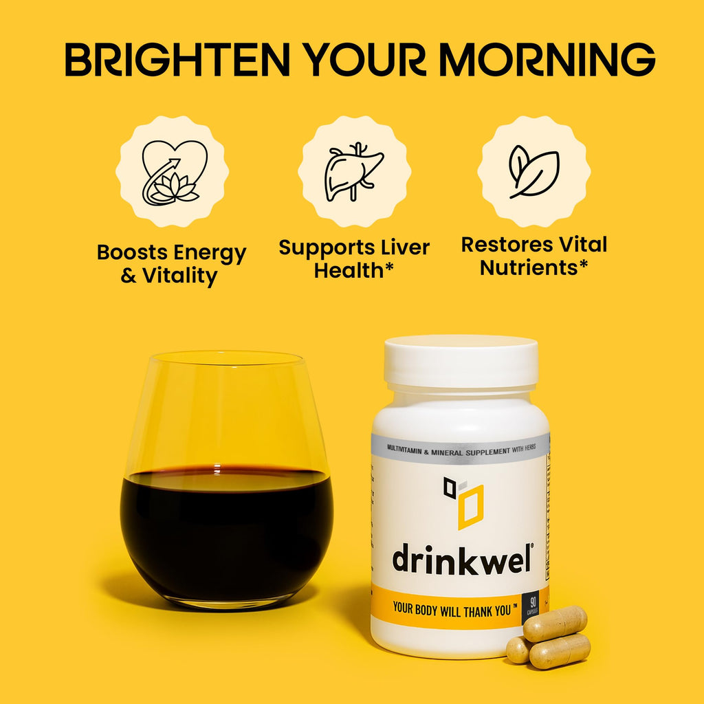 Drinkwel Premium Multivitamin Supplement – 3 x 90 Capsules for Morning Recovery, Liver & Immune Support