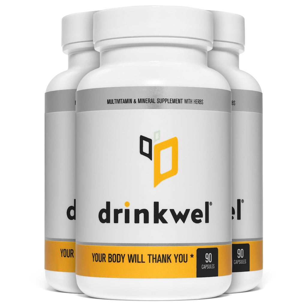 Drinkwel Premium Multivitamin Supplement – 3 x 90 Capsules for Morning Recovery, Liver & Immune Support