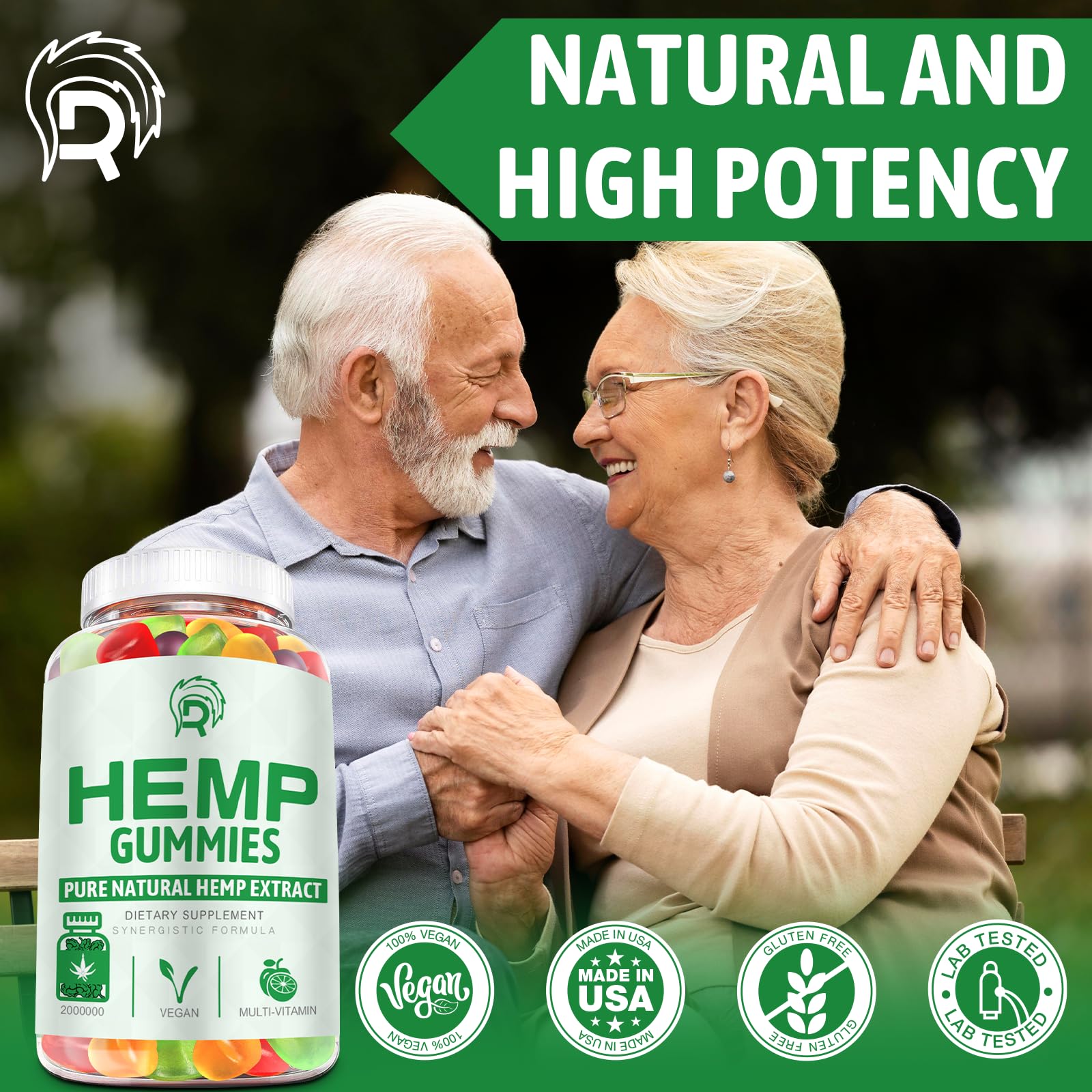 (2 Pack) Hemp Gummies for Pain Sleep Relax Anxiety - 100% Natural Infused with Organic Hemp Oil Bear Candy for Adults CY116