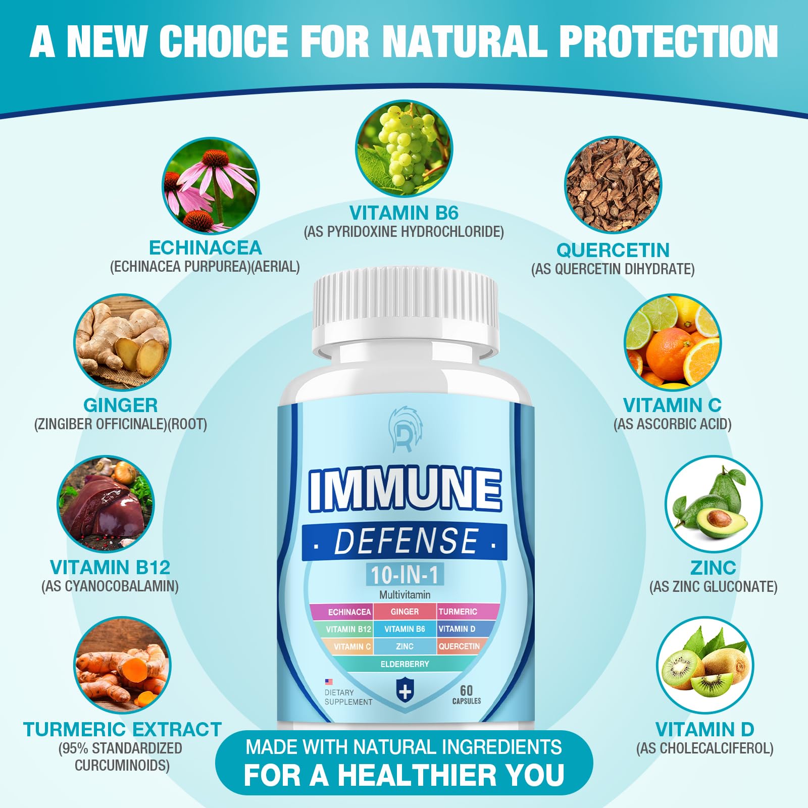 Drloton Immune Support - 10-in-1 Immune Defence, 120 Caps (2 Pack)