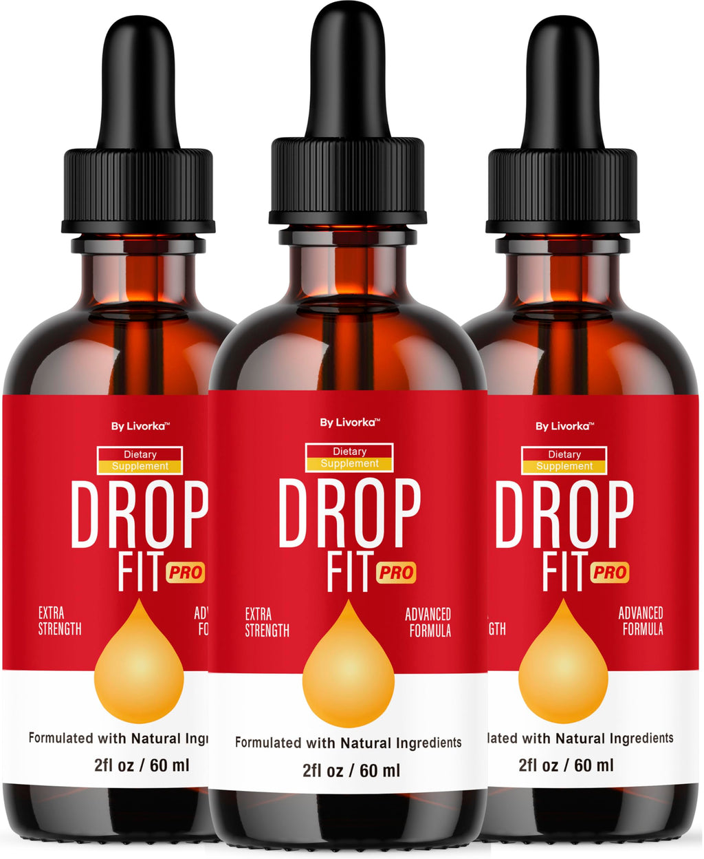 (3 Pack) Drop Fit Pro Drops - All Natural Liquid Drops Supplement | Drop Fit Pro - 3 Bottles for 3 Months
