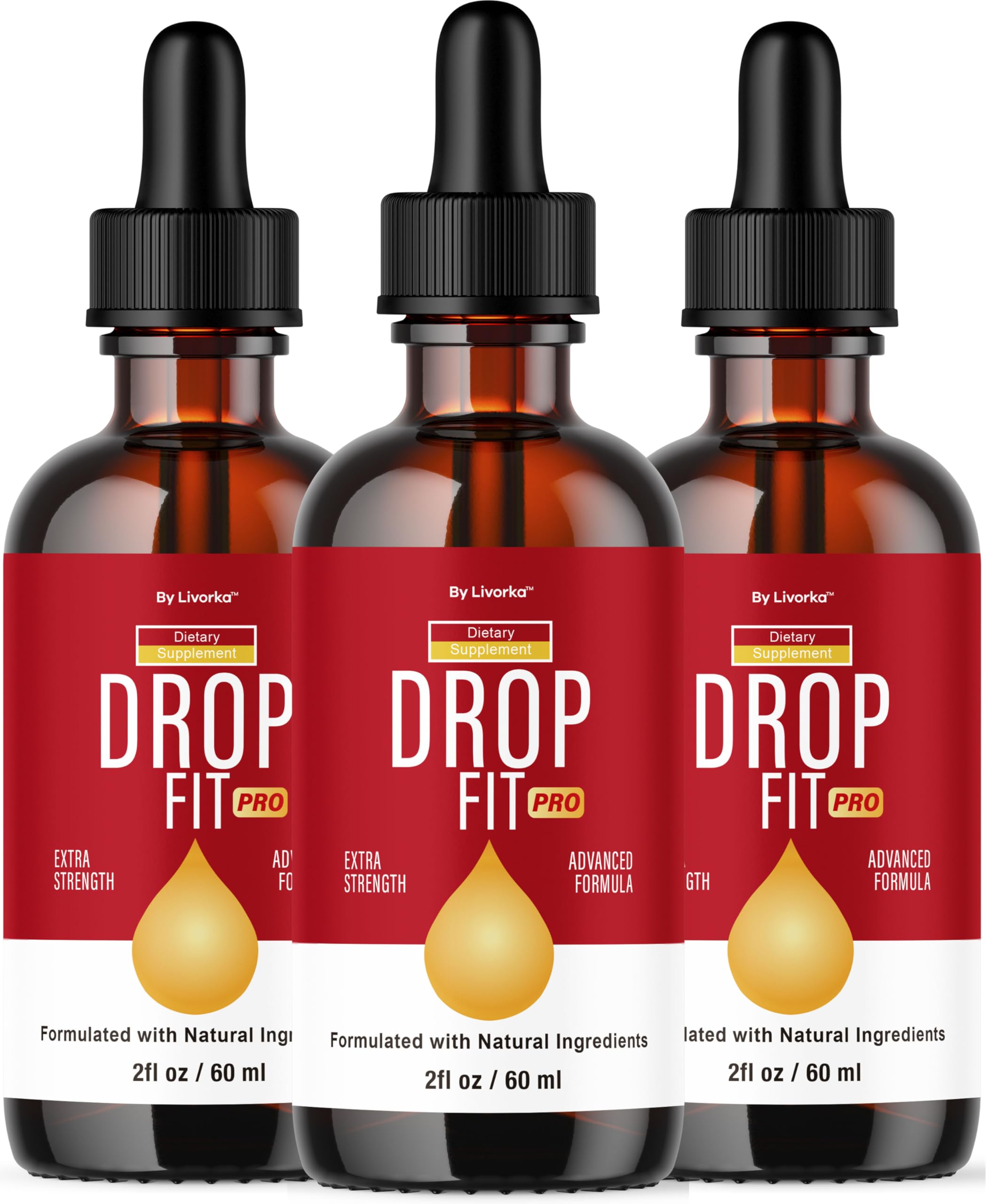 (3 Pack) Drop Fit Pro Drops - All Natural Liquid Drops Supplement | Drop Fit Pro - 3 Bottles for 3 Months