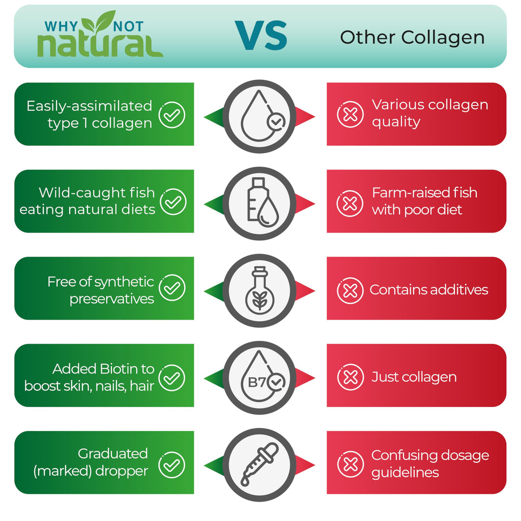 Why Not Natural Liquid Collagen + Biotin Drops for Hair, Skin & Nails