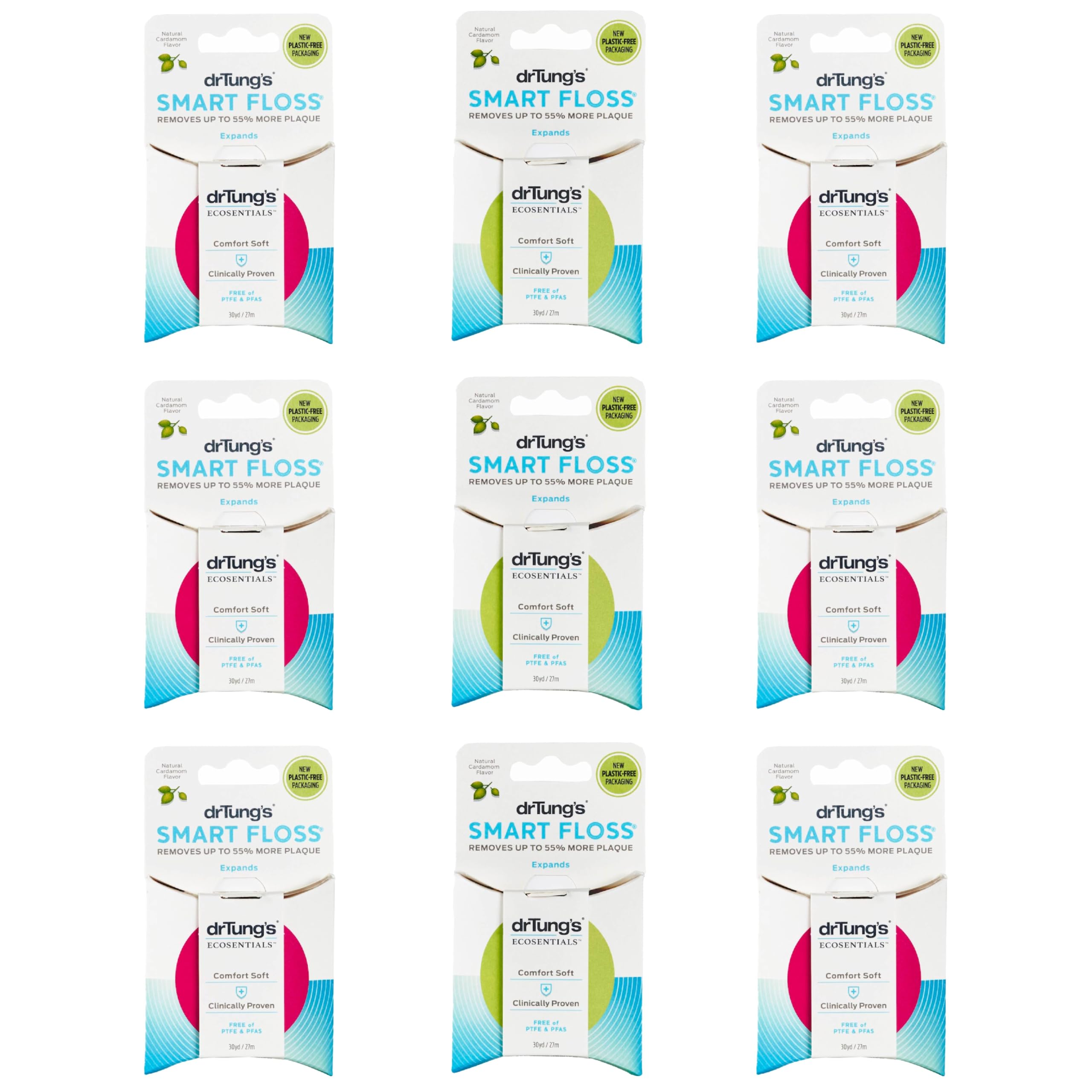 DrTung's Smart Floss - Natural Expanding Cardamom Floss (Pack of 9)