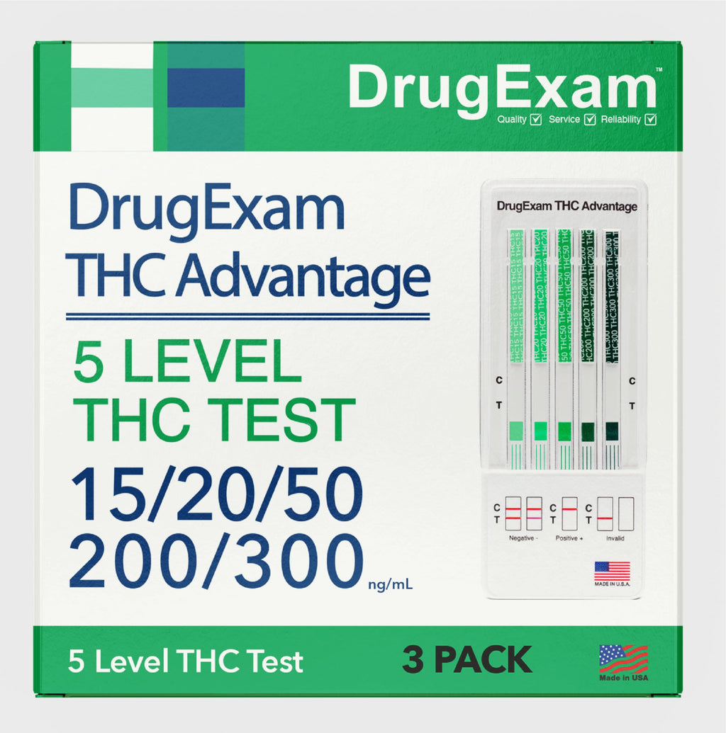 3 Pack DrugExam Multi Drug Screen Test – Urine THC Detection with Detailed Instructions