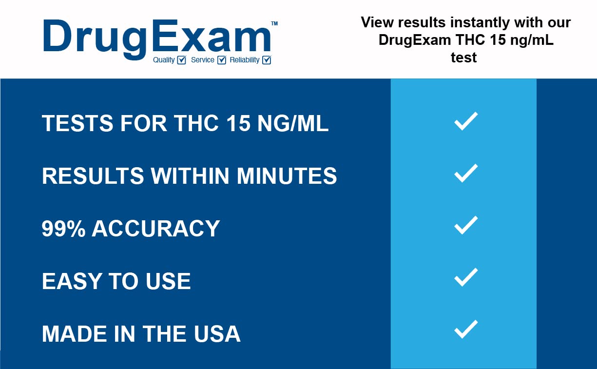 10 Pack DrugExam THC Marijuana Urine Test Strips – 15 Marijuana Tests, 5-Minute Results