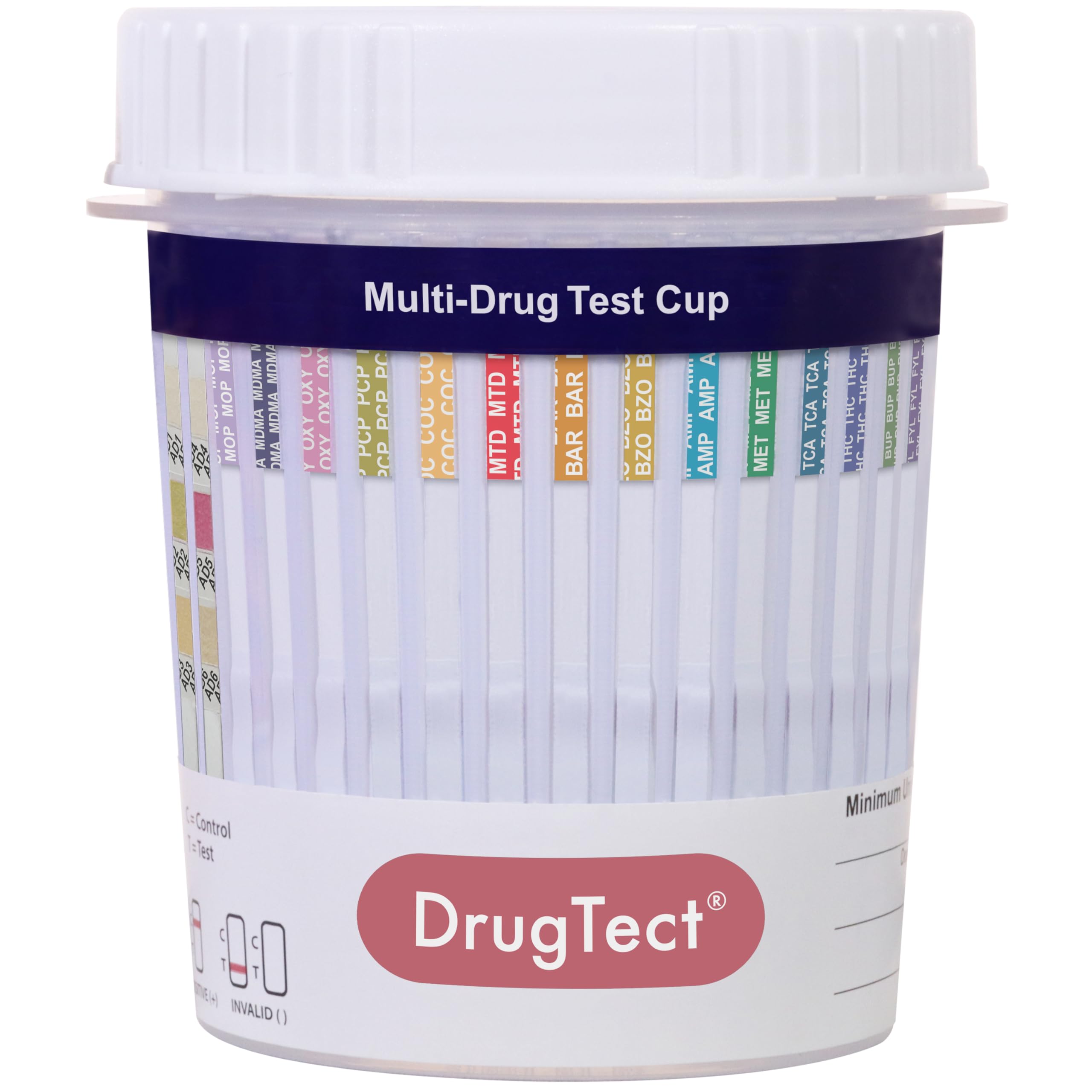DrugTect 25-Pack 14-Panel Drug Test Cup with Fentanyl | CLIA-Waived Urine Test Kit