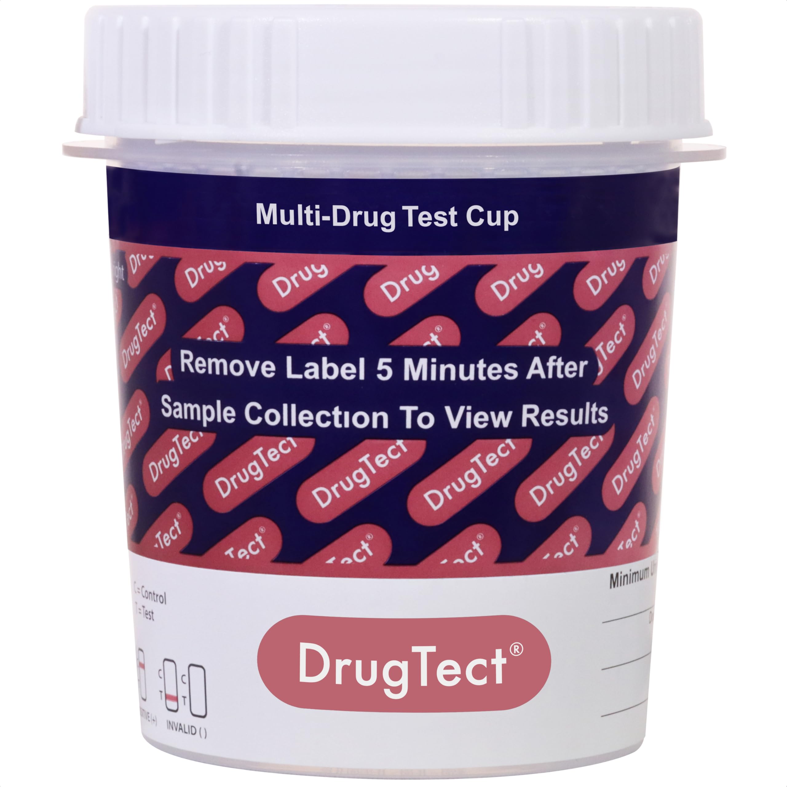 DrugTect 14-Panel Drug Test Cup – 5 Pack | CLIA-Waived Urine Drug Screen with Fentanyl Detection