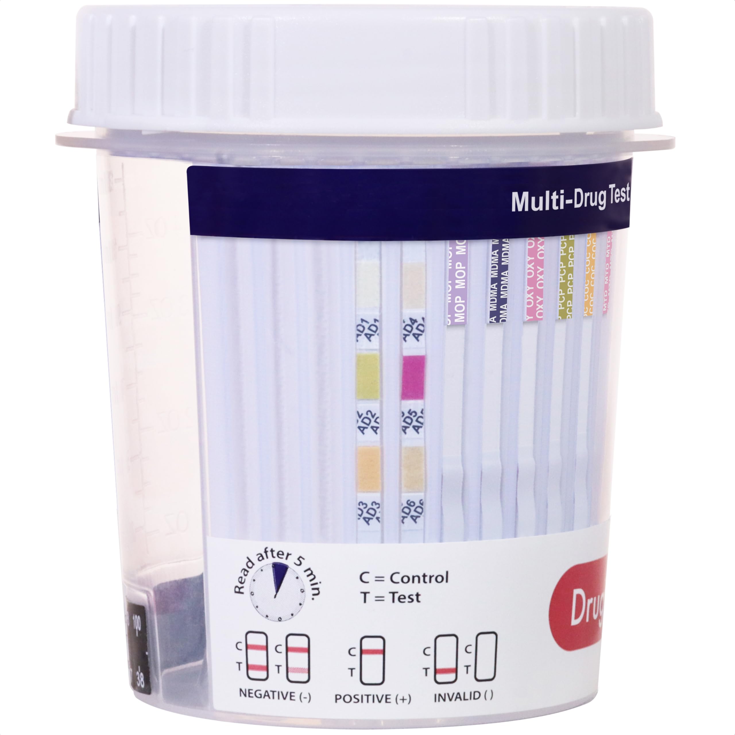 DrugTect 25-Pack 14-Panel Drug Test Cup with Fentanyl | CLIA-Waived Urine Test Kit