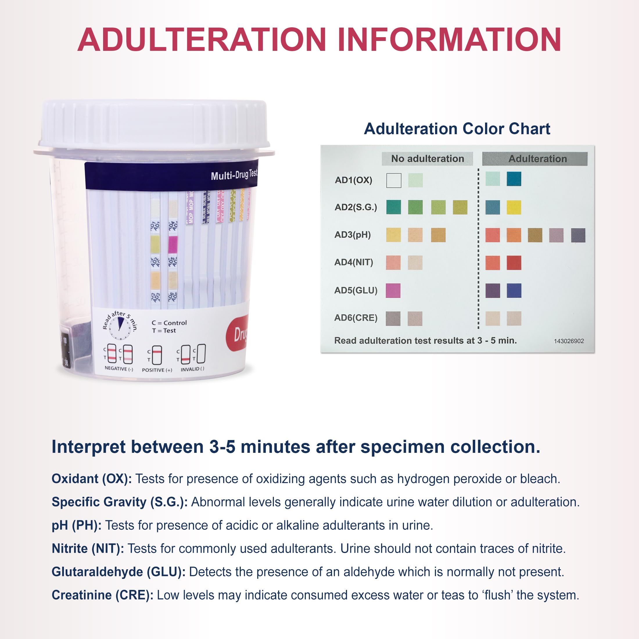 DrugTect 25-Pack 14-Panel Drug Test Cup with Fentanyl | CLIA-Waived Urine Test Kit