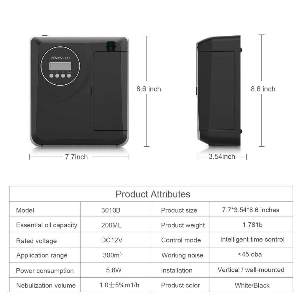 Waterless Diffuser for 2000 sq ft | App Control | Black