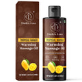 Dude's Love Organic Warming Massage Oil – Tropical Mango (3.38 fl oz) | No Stain, Non-Sticky
