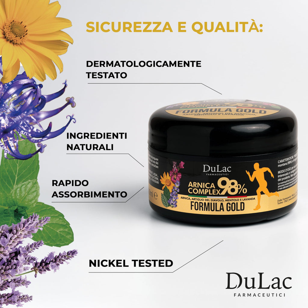 Dulàc Arnica Gel 98% Gold Formula for Muscle & Joint Massage | 300 ml