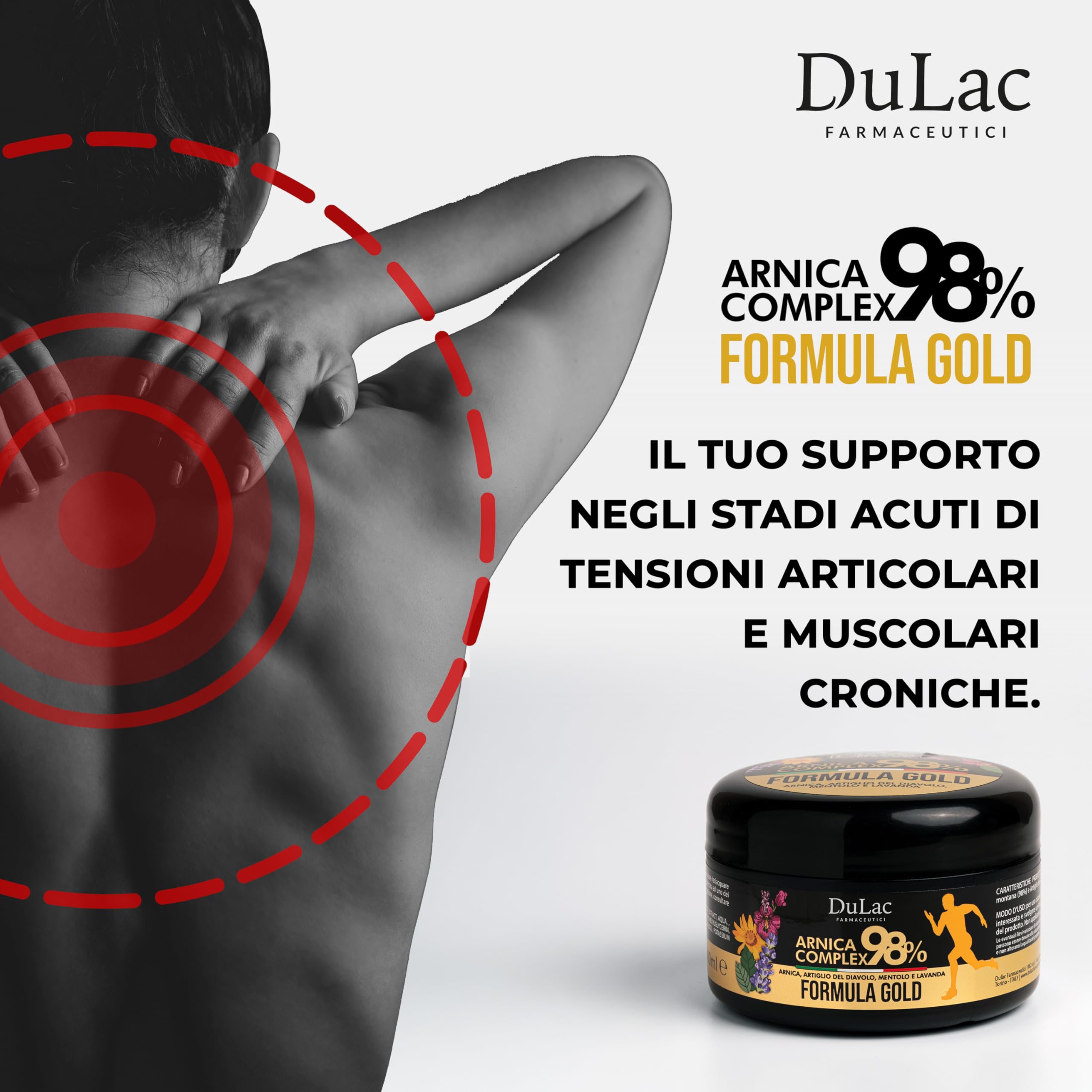 Dulàc Arnica Gel 98% Gold Formula for Muscle & Joint Massage | 300 ml