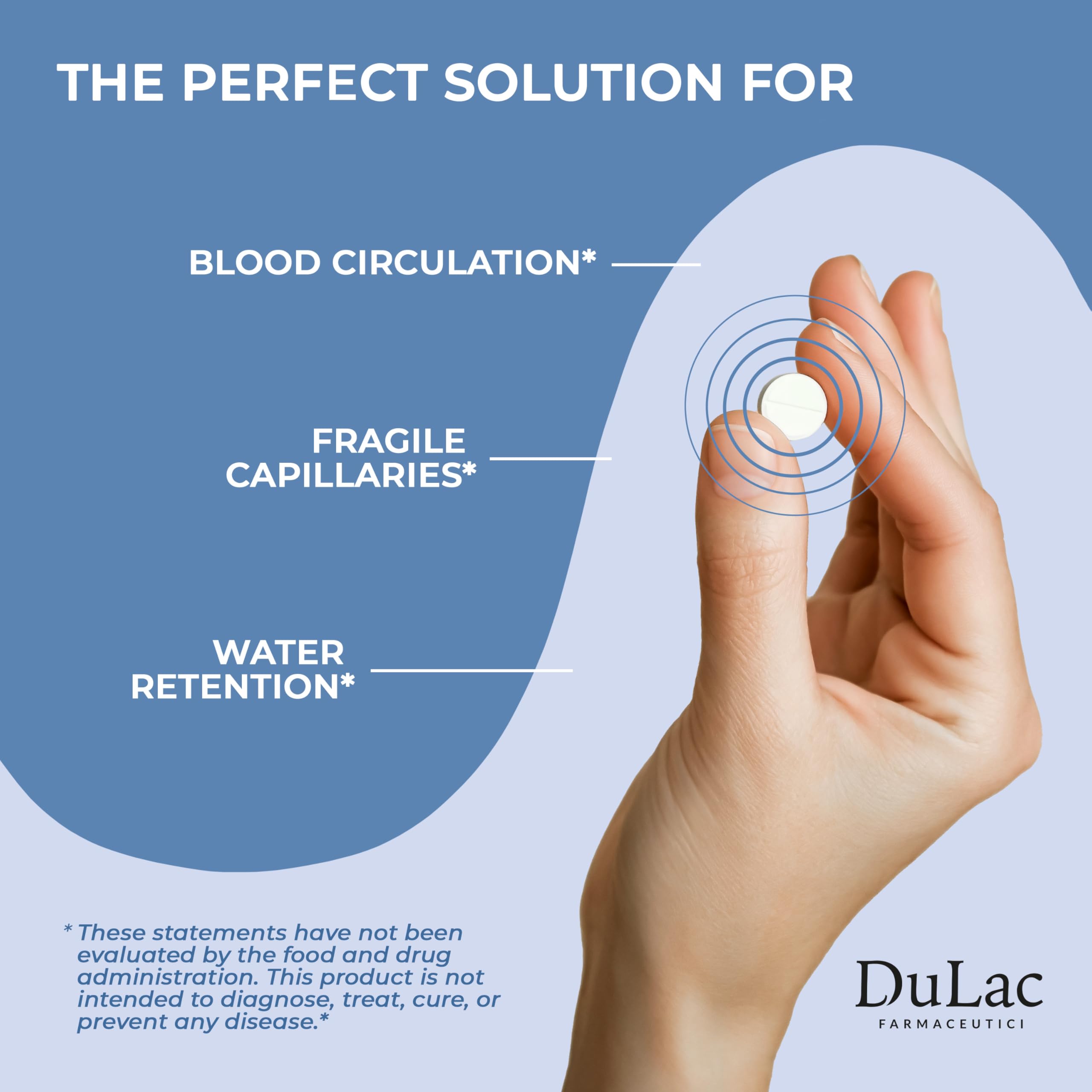 Dulàc Diosmin 500 with Horse Chestnut, Butcher’s Broom, Red Grape & Hesperidin | 80 Tablets | Made in Italy