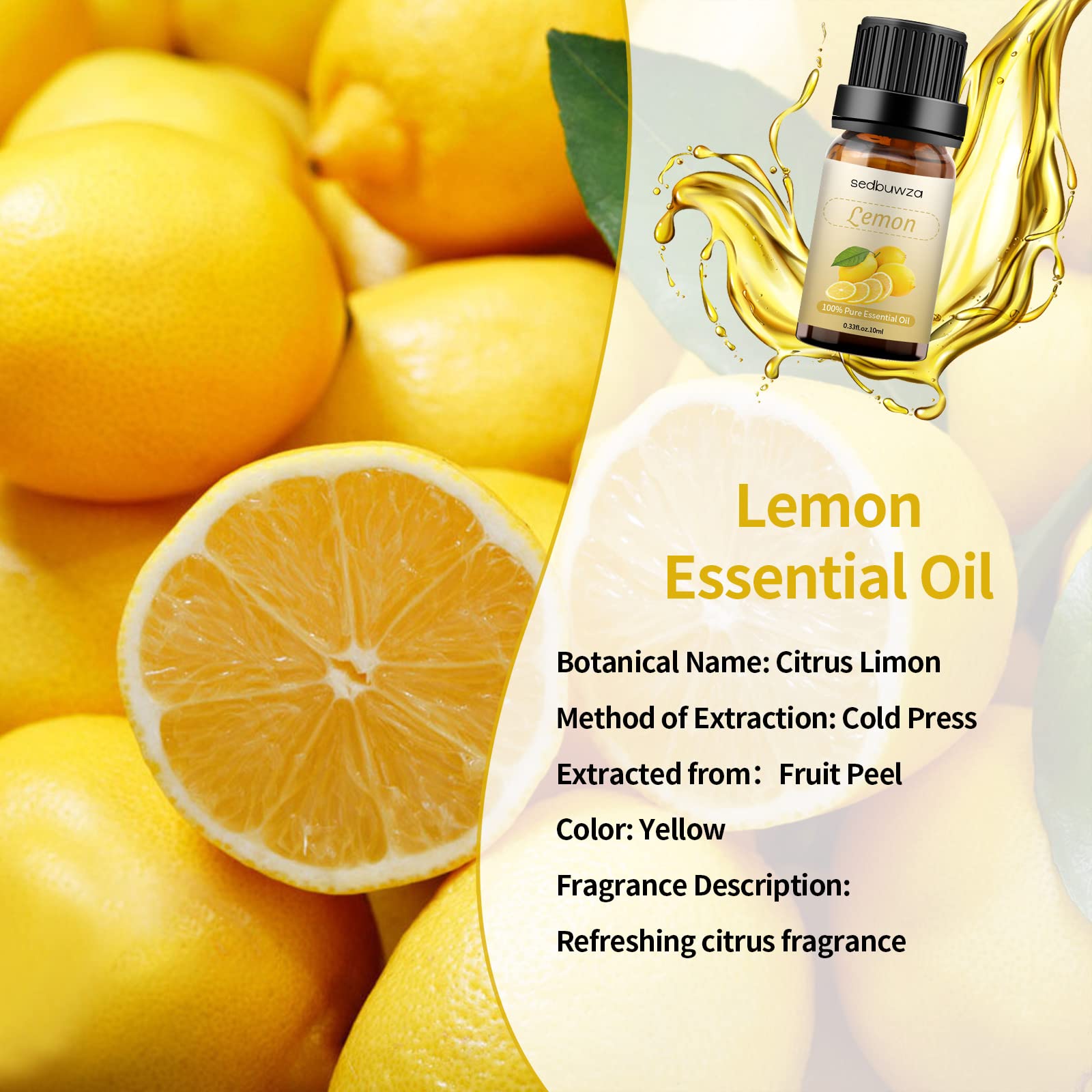 Duo-Nattern Lemon Essential Oil 10ML – 100% Pure & Natural Organic Lemon for Aromatherapy