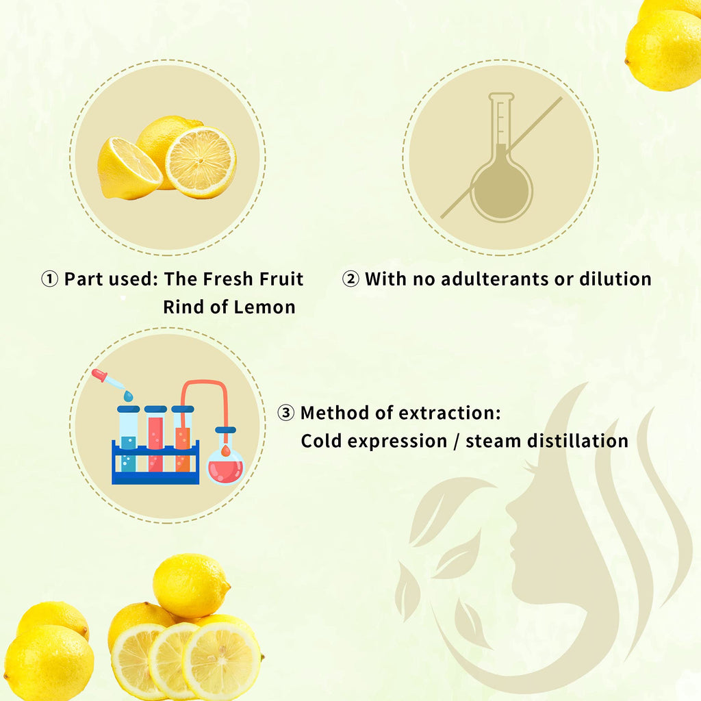 Duo-Nattern Lemon Essential Oil 10ML – 100% Pure & Natural Organic Lemon for Aromatherapy