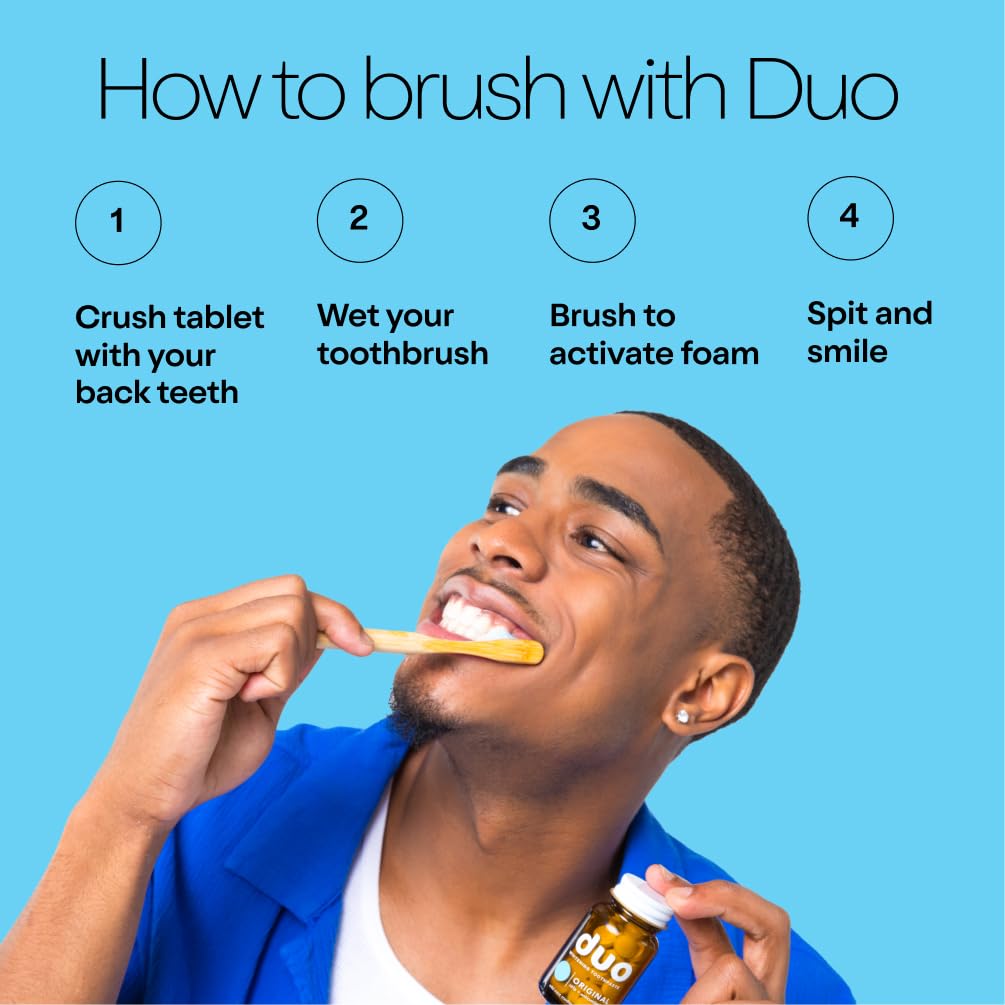Duo Toothpaste Tablets | Nano-Hydroxyapatite Whitening, Remineralize & Sensitivity Relief | Dentist Created | Sustainable & Plastic Free