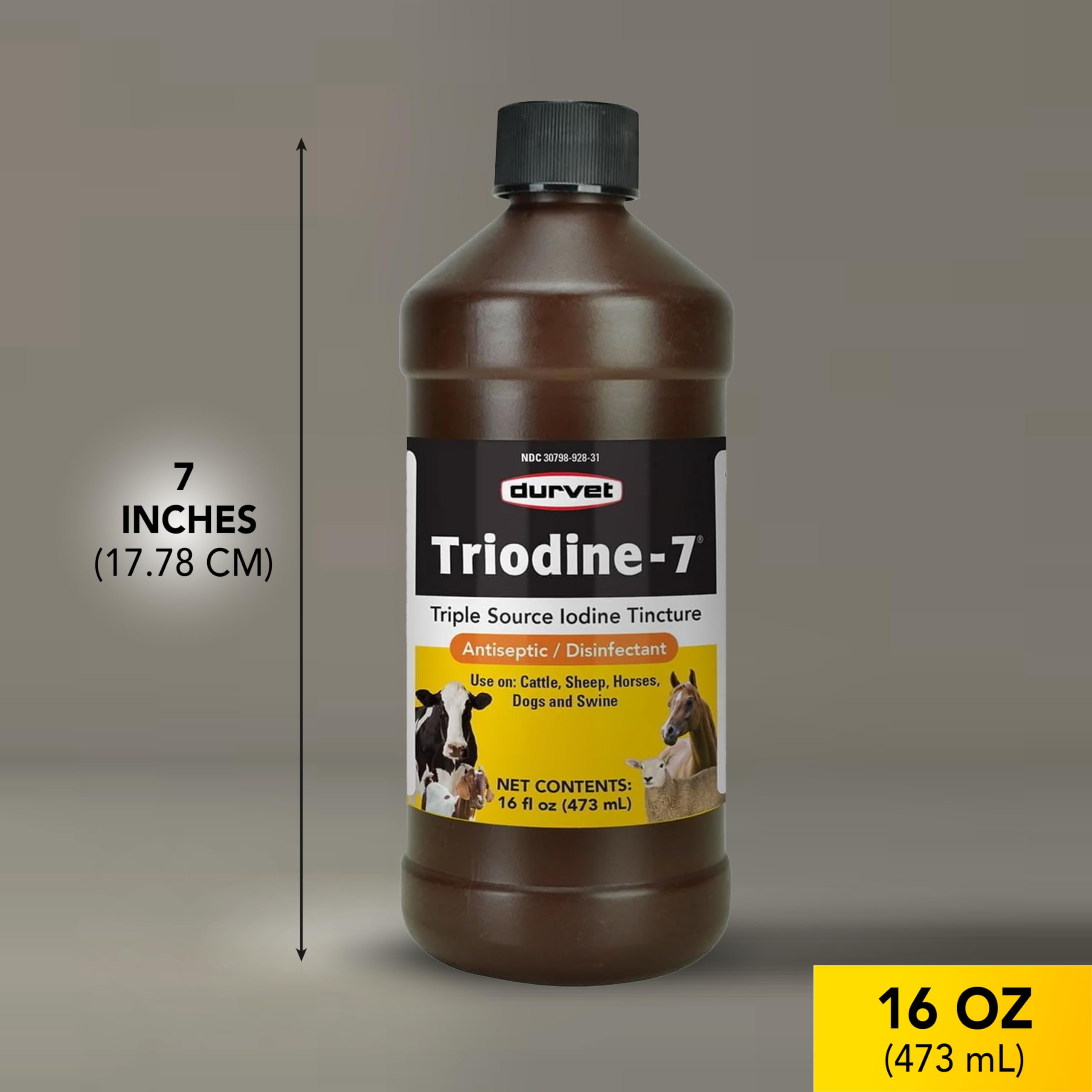 Durvet Triodine-7-16 Ounce – Antiseptic Disinfectant with 7% Iodine