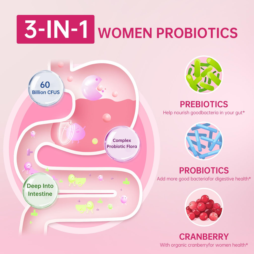DVO Vaginal Probiotics for Women - pH Balance, 60 Billion CFU + Prebiotics & Lactobacillus - Odor & Yeast Balance, Flora Support, Immune Health - 90 Count