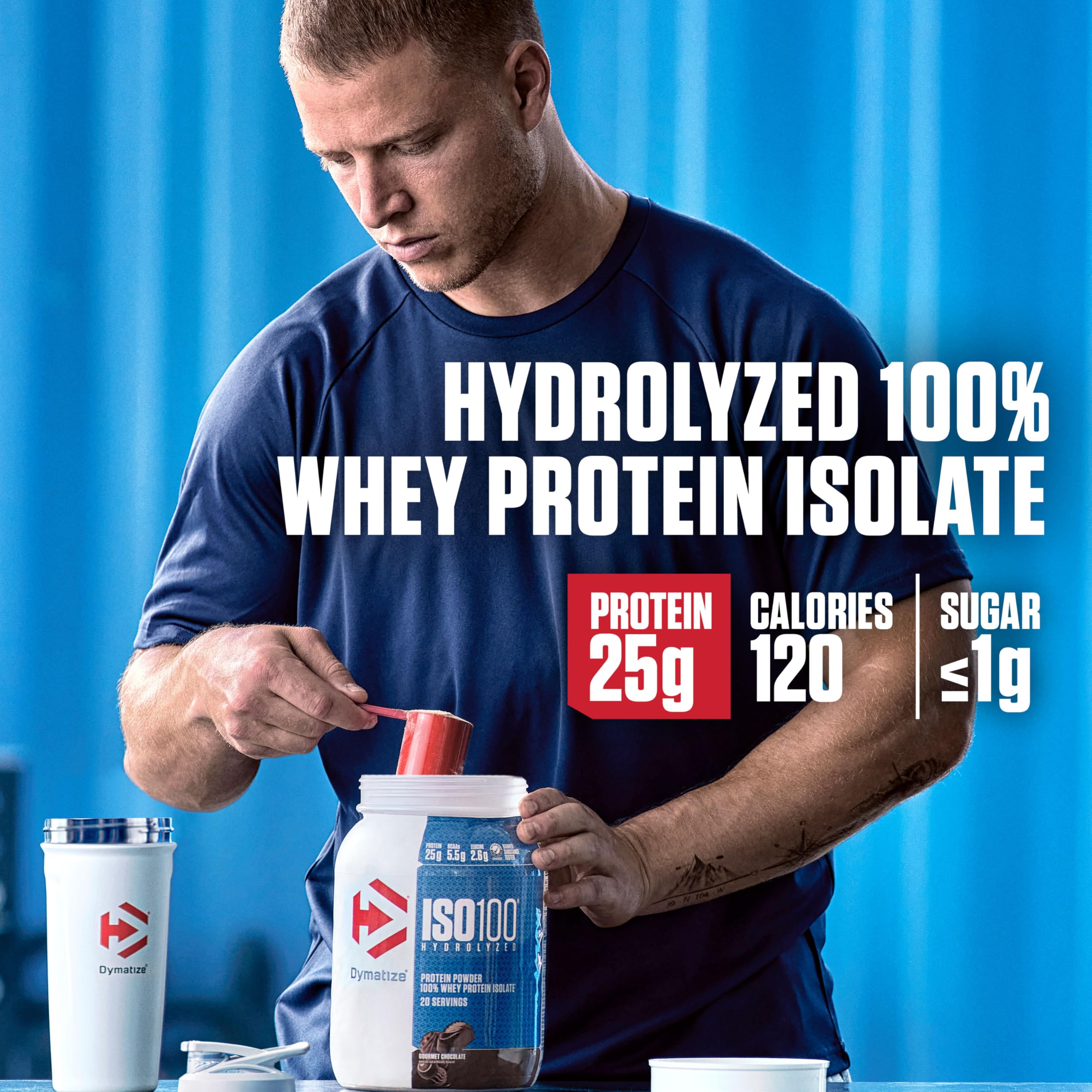 Dymatize ISO100 Whey Protein Isolate – Cookies & Cream, 25g Protein, Under 120 Calories