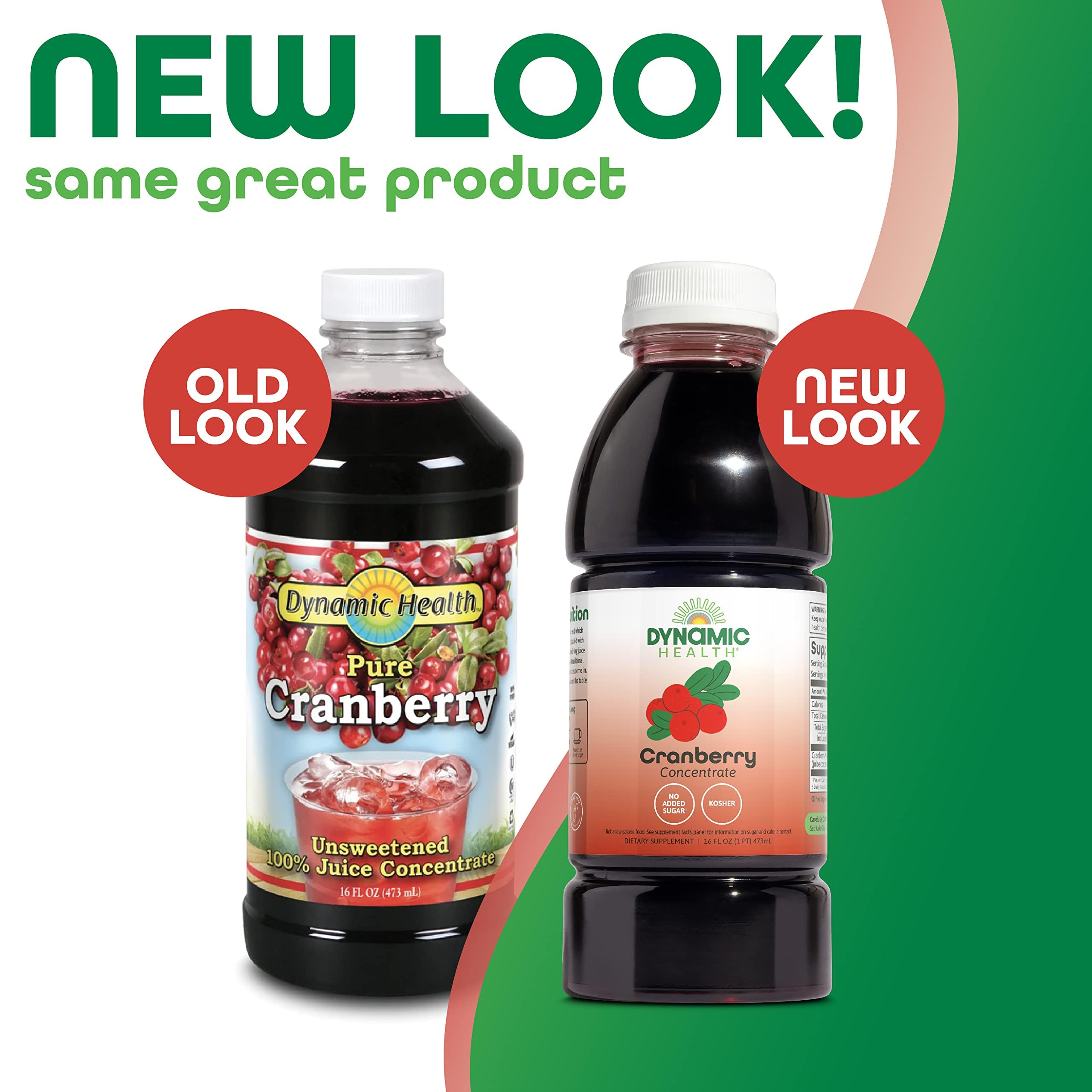 Dynamic Health Cranberry Unsweetened 100% Juice Concentrate – Natural Antioxidant, No Added Sugar, 16 Servings (16 oz)