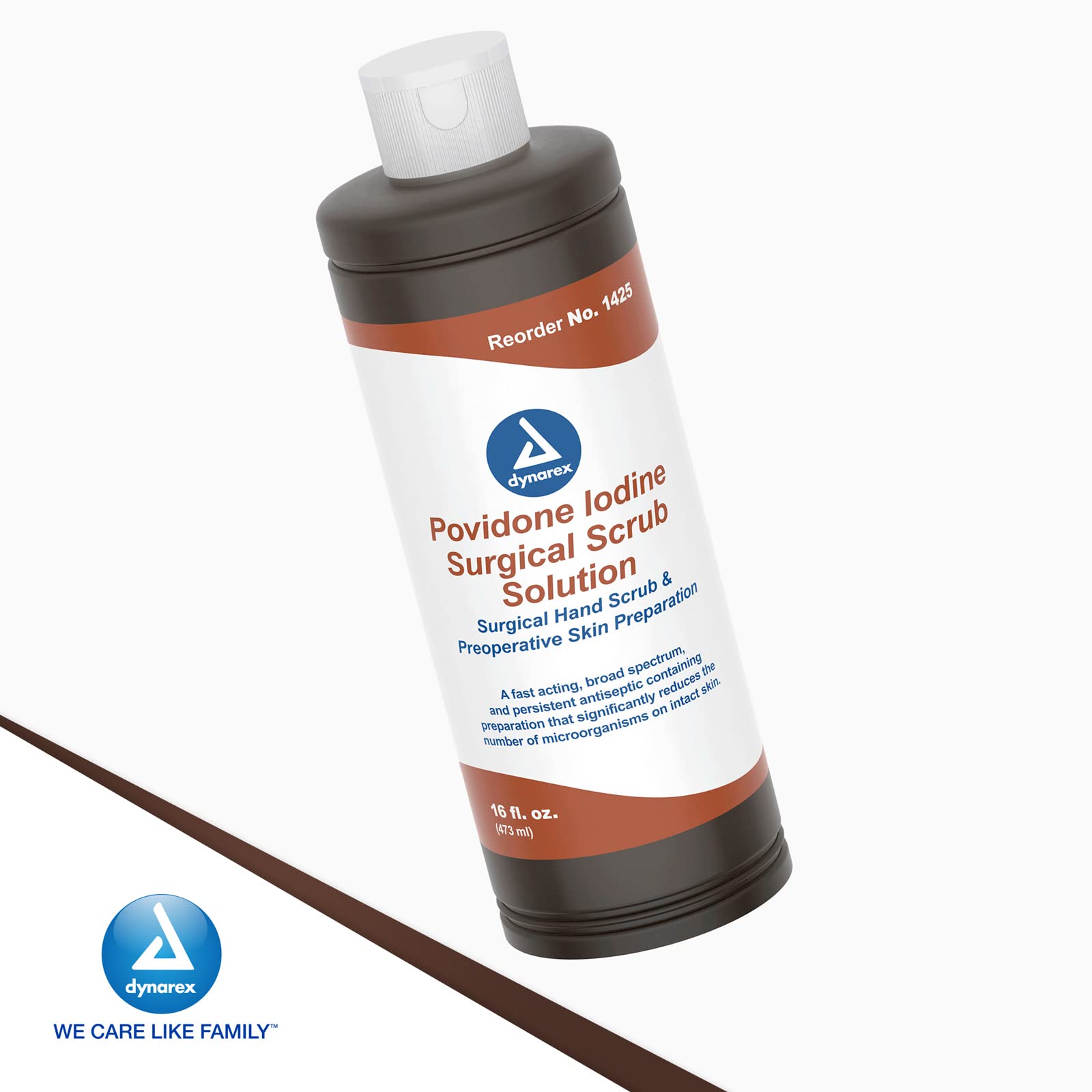 Dynarex Povidone-Iodine Scrub Solution 16 fl oz | Surgical Site Prep & Antiseptic