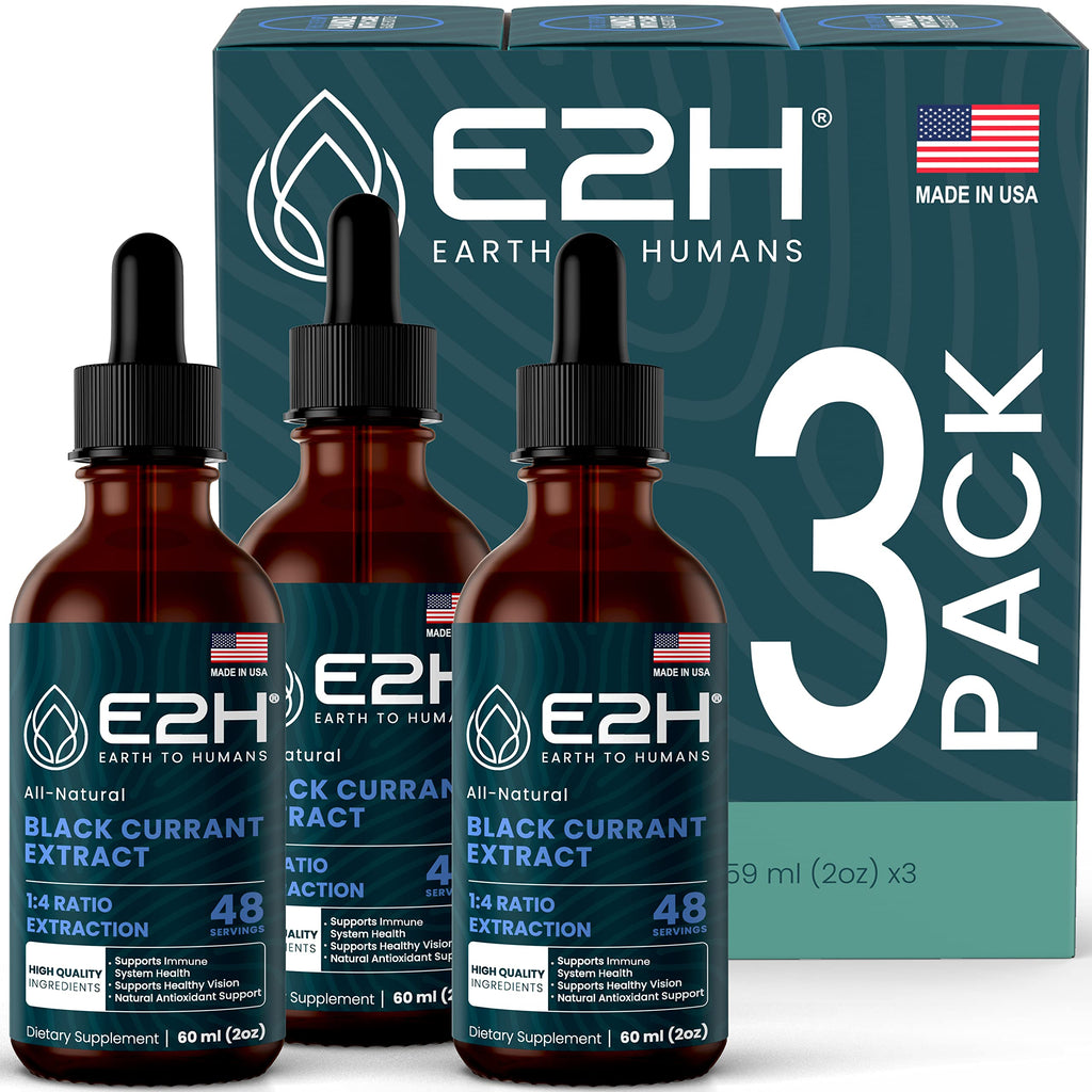 E2H Black Currant Extract - Cold-Pressed Seed, Immune Support (3 Bottles)