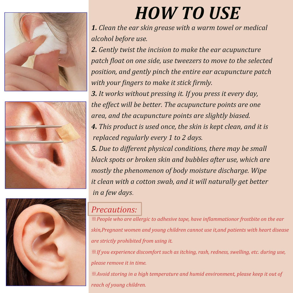 Ear Seeds Acupuncture Kit - 300 Pieces with Chart & Tweezers | Balance & Wellness