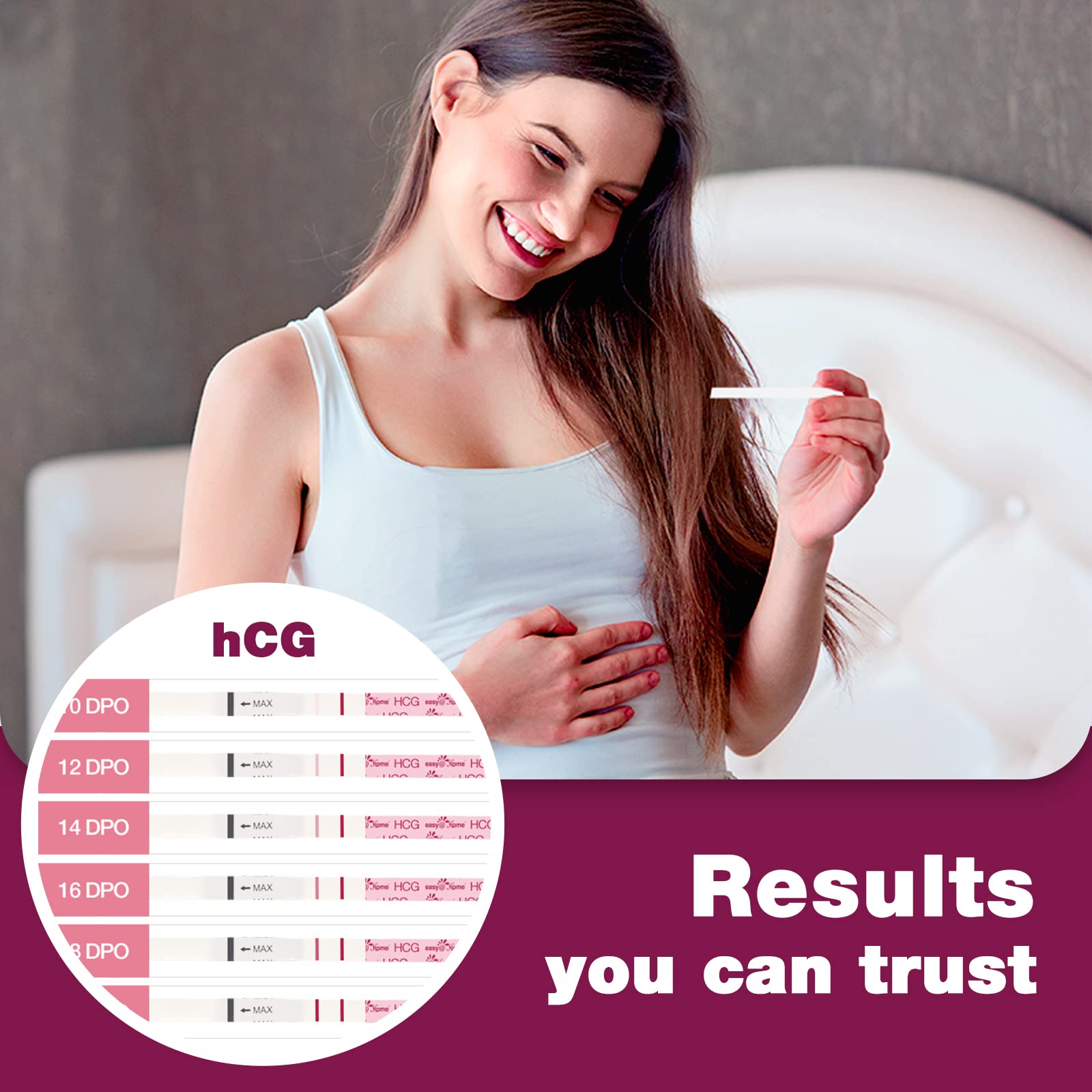Easy@Home Pregnancy Test Strips Kit – 10 Pack hCG Test Strips | Early Detection