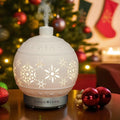Earnest Living Christmas Ball Diffuser 100 ml | White Ceramic Aromatherapy with 7 Color Lights & Auto Off