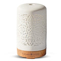 Earnest Living White Ceramic Essential Oil Diffuser 100ml – Auto Off, Timers & Night Light