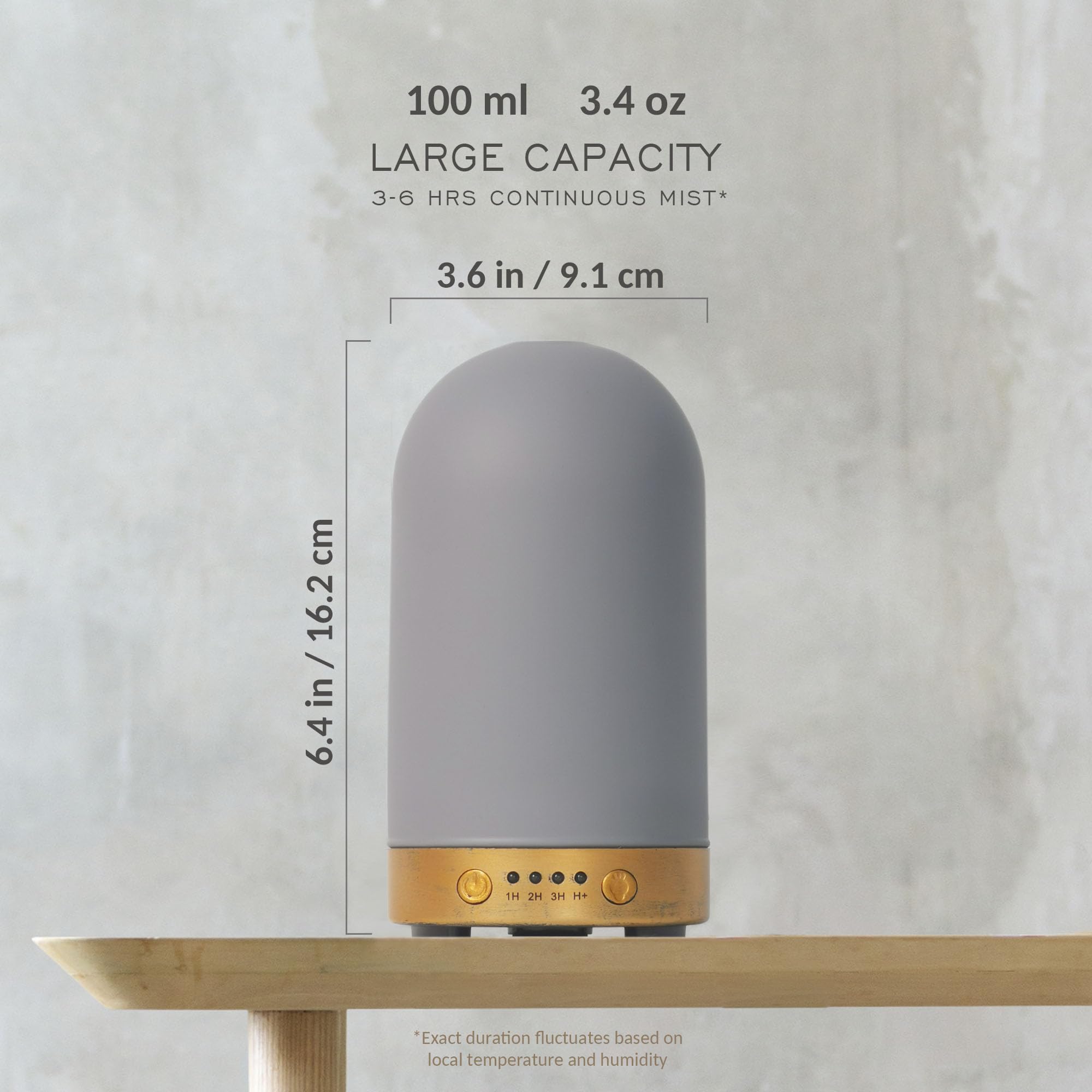 Earnest Living 100 ml Essential Oil Diffuser – Ultrasonic, Auto Off, 4 Timers