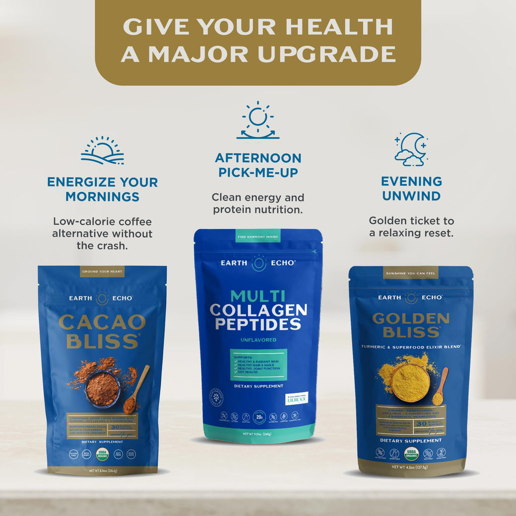 Earth Echo Multi-Collagen Peptides Powder – Unflavored, Keto-Friendly (26 Servings)