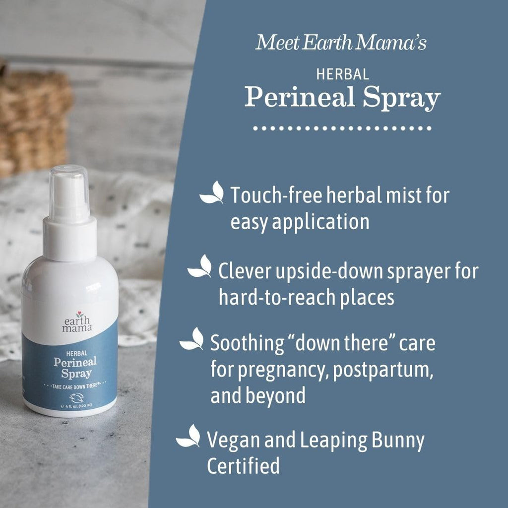 Earth Mama Postpartum Recovery Kit – Take Care Down There with Organic Perineal Balm & Herbal Perineal Spray (2-Piece)