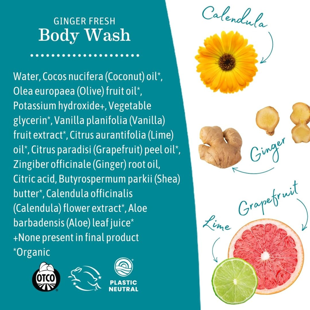 Earth Mama Ginger Fresh Foaming Hand Soap & All-Purpose Body Wash | Sensitive Skin Castile Soap 5.3 oz
