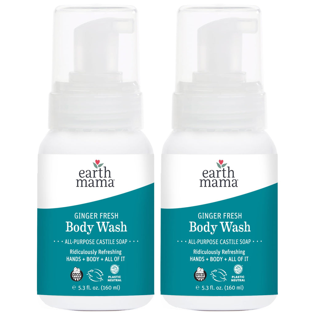 Earth Mama Ginger Fresh Foaming Hand Soap & All-Purpose Body Wash | Sensitive Skin Castile Soap 5.3 oz