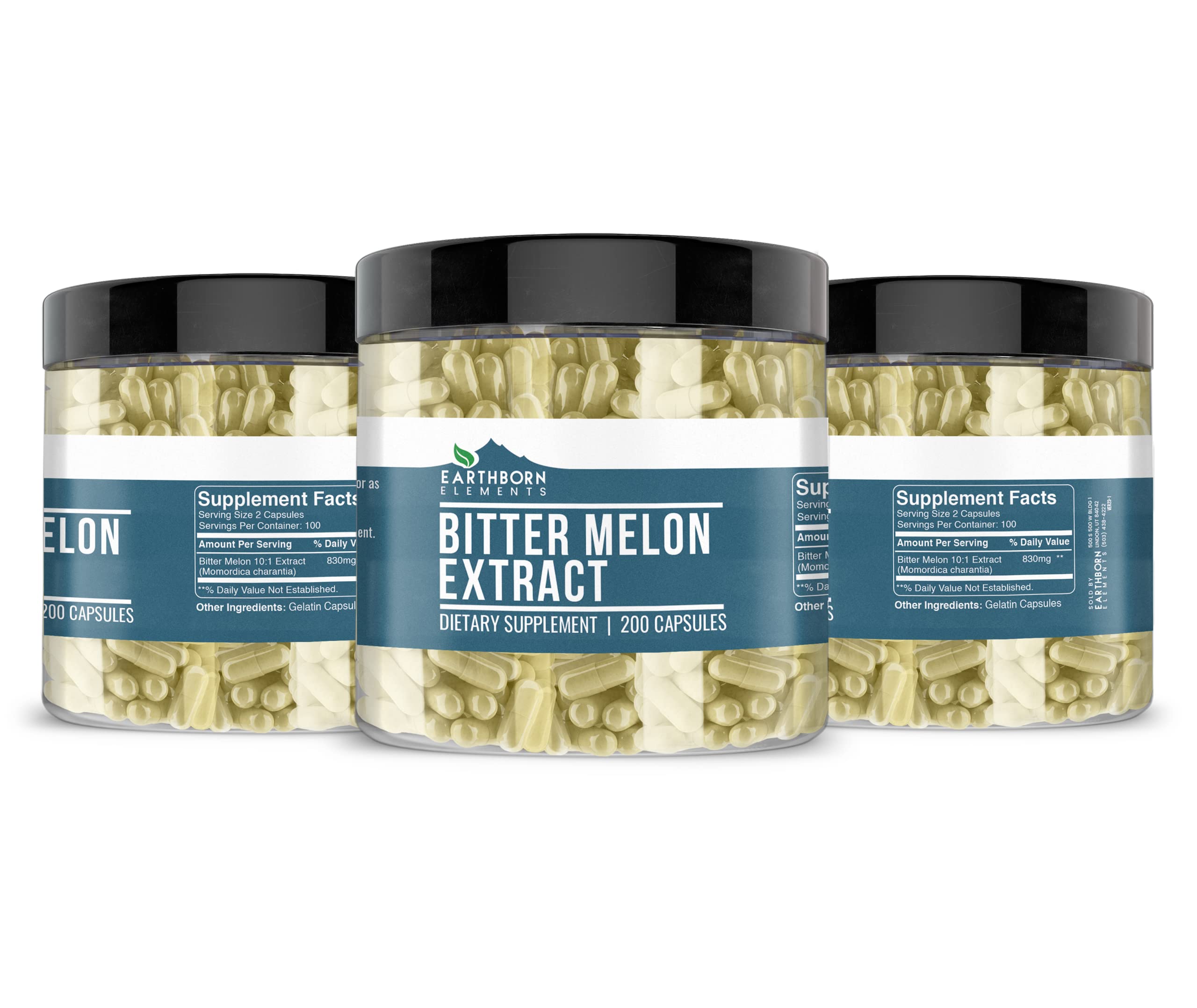 Earthborn Elements Bitter Melon 200 Capsules – Pure & Undiluted, No Additives