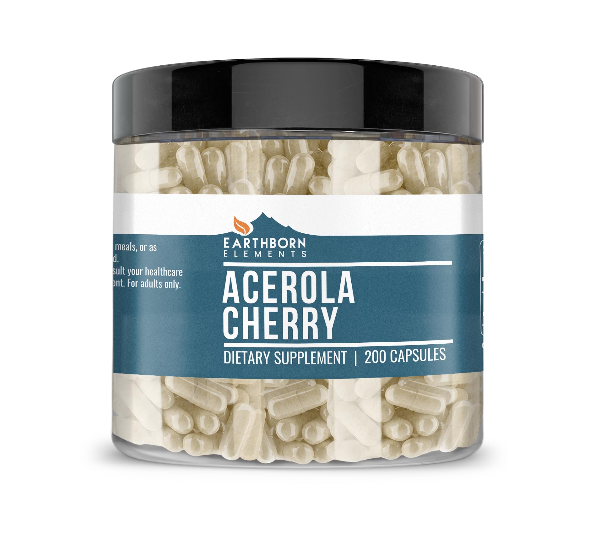 Earthborn Elements Acerola Cherry 200 Capsules – Pure & Undiluted, No Additives