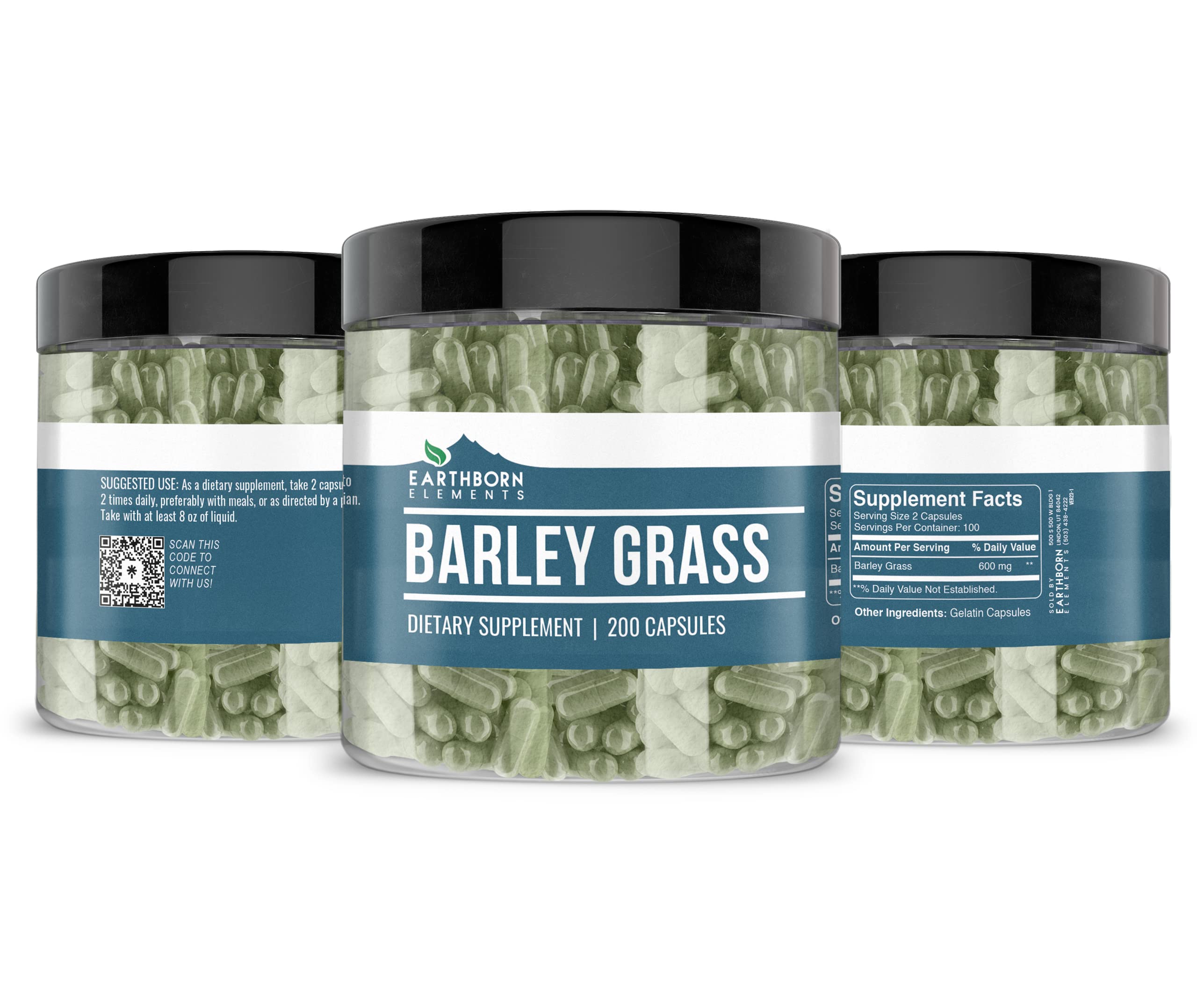 Earthborn Elements Barley Grass 200 Capsules – Pure & Undiluted
