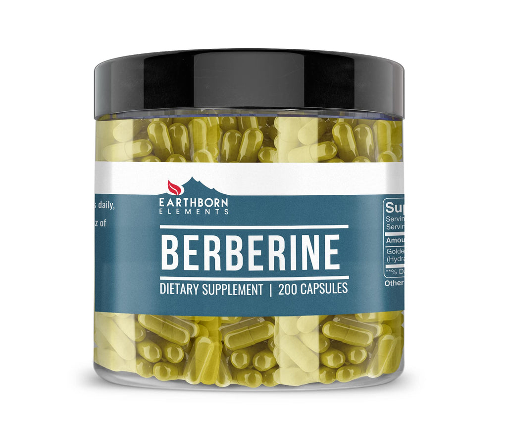 Earthborn Elements Berberine 200 Capsules | Pure & Undiluted | No Additives