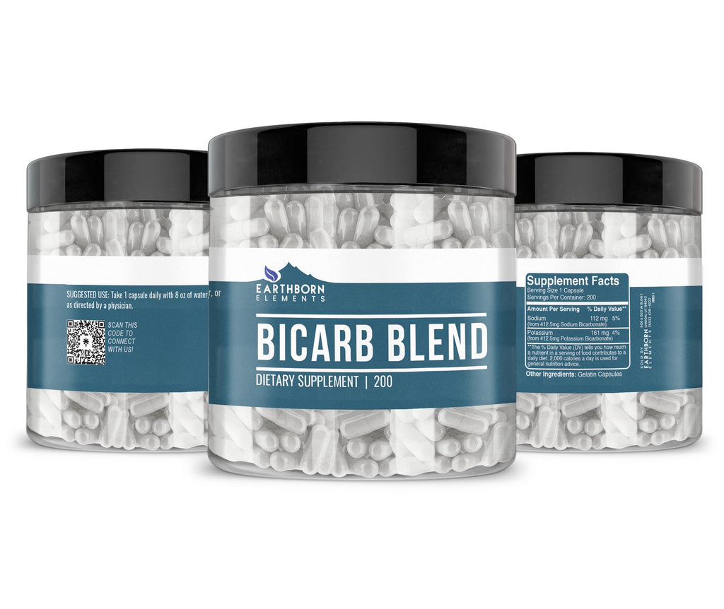 Earthborn Elements Bicarb Blend 200 Capsules – Pack of 2 | Pure & Undiluted