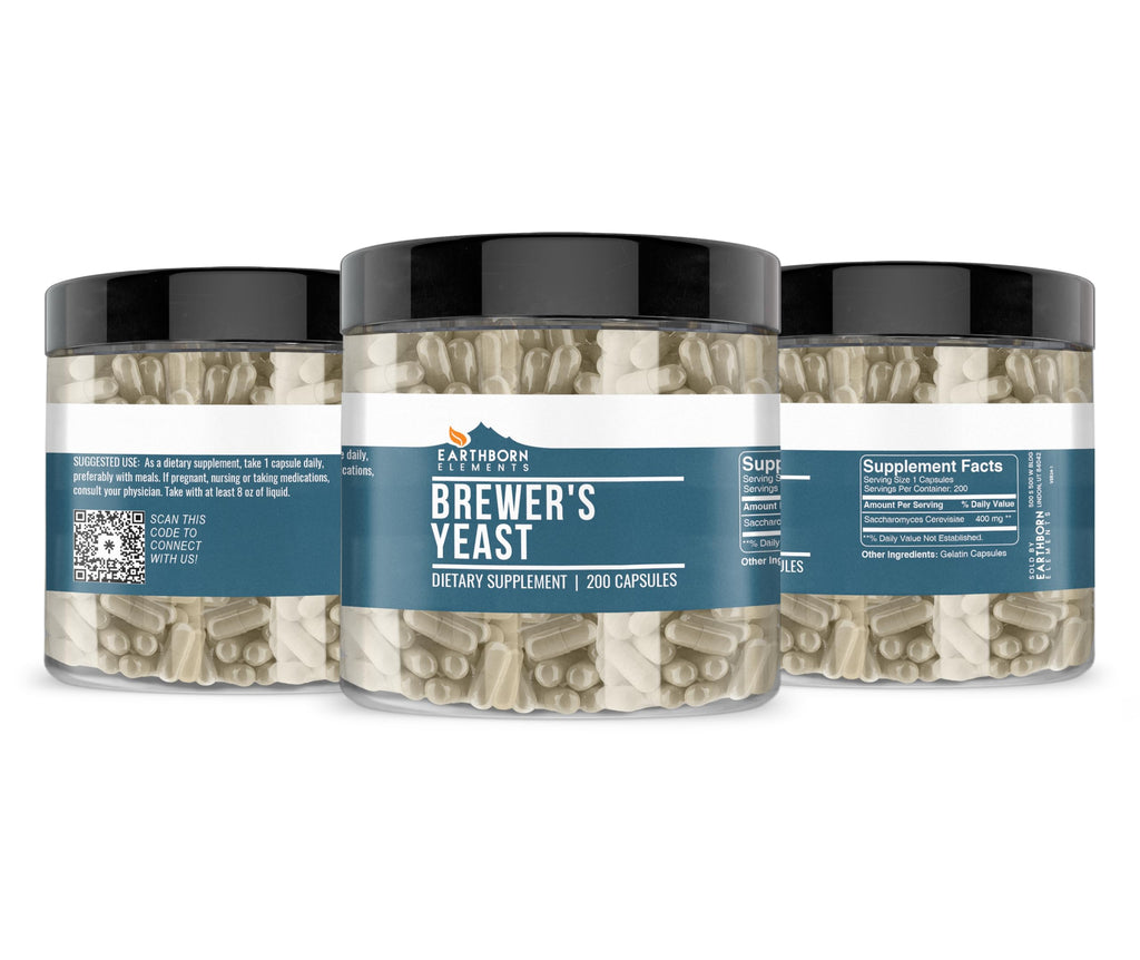 Earthborn Elements Brewer's Yeast 200 Capsules – Pure, No Additives