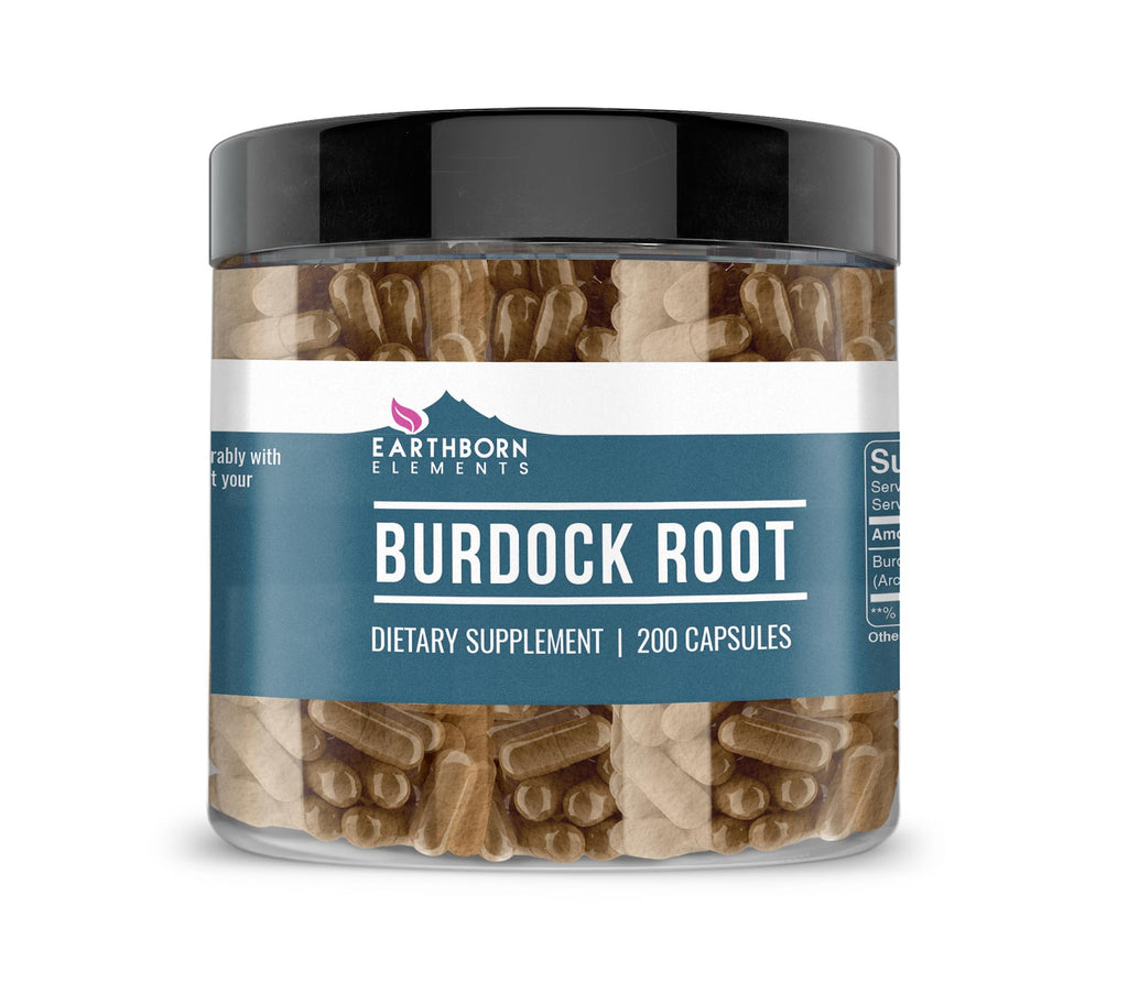 Earthborn Elements Burdock Root 200 Capsules – Pure & Undiluted