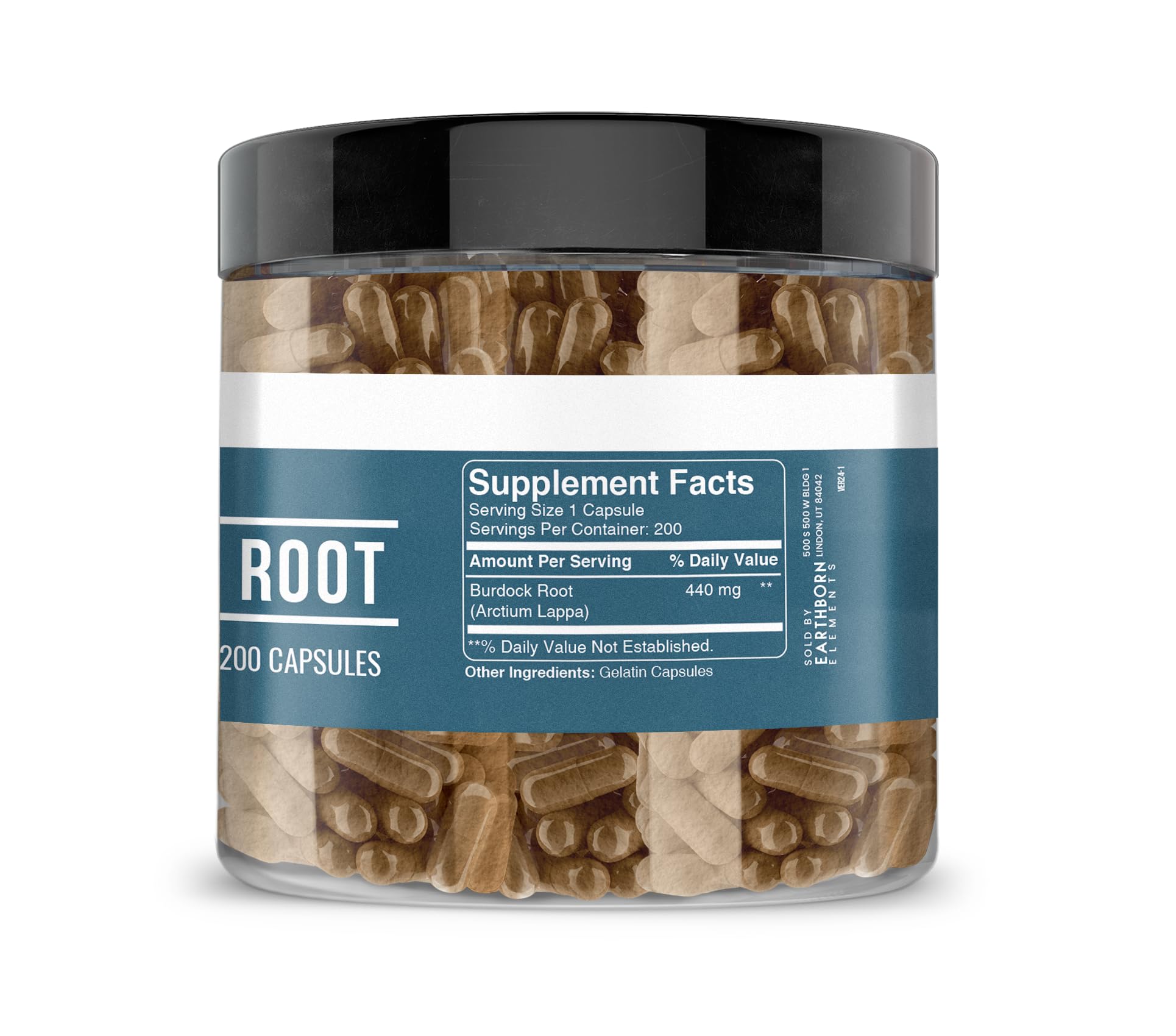 Earthborn Elements Burdock Root 200 Capsules – Pure & Undiluted