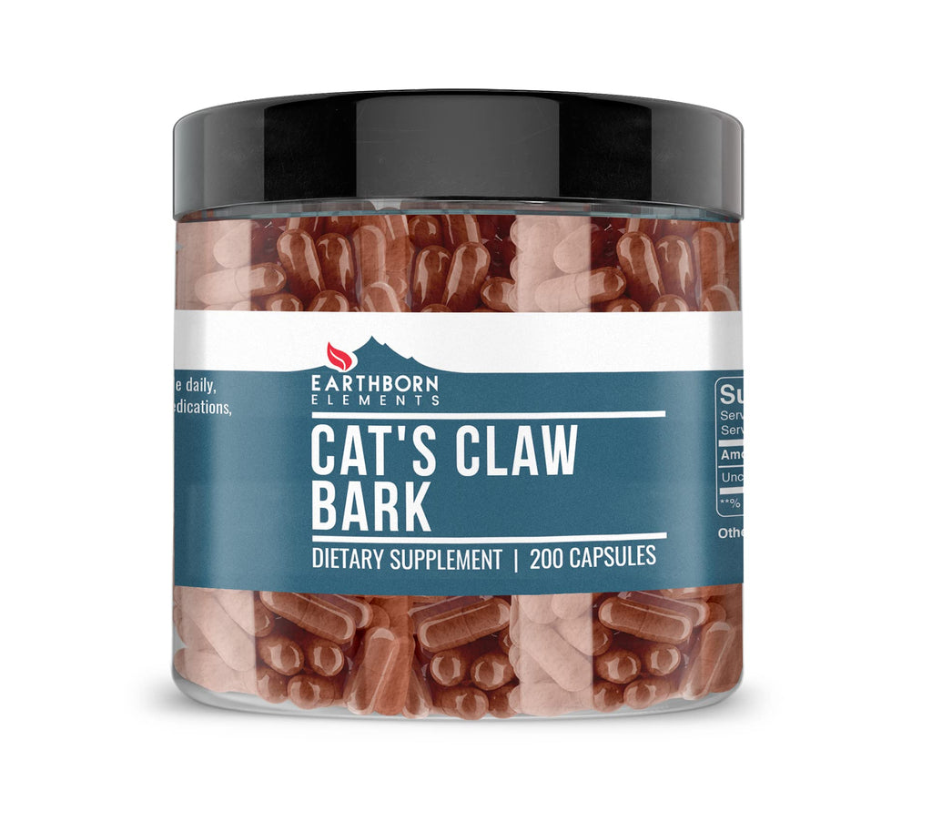 Earthborn Elements Cat's Claw Bark 200 Capsules – Pure & Undiluted