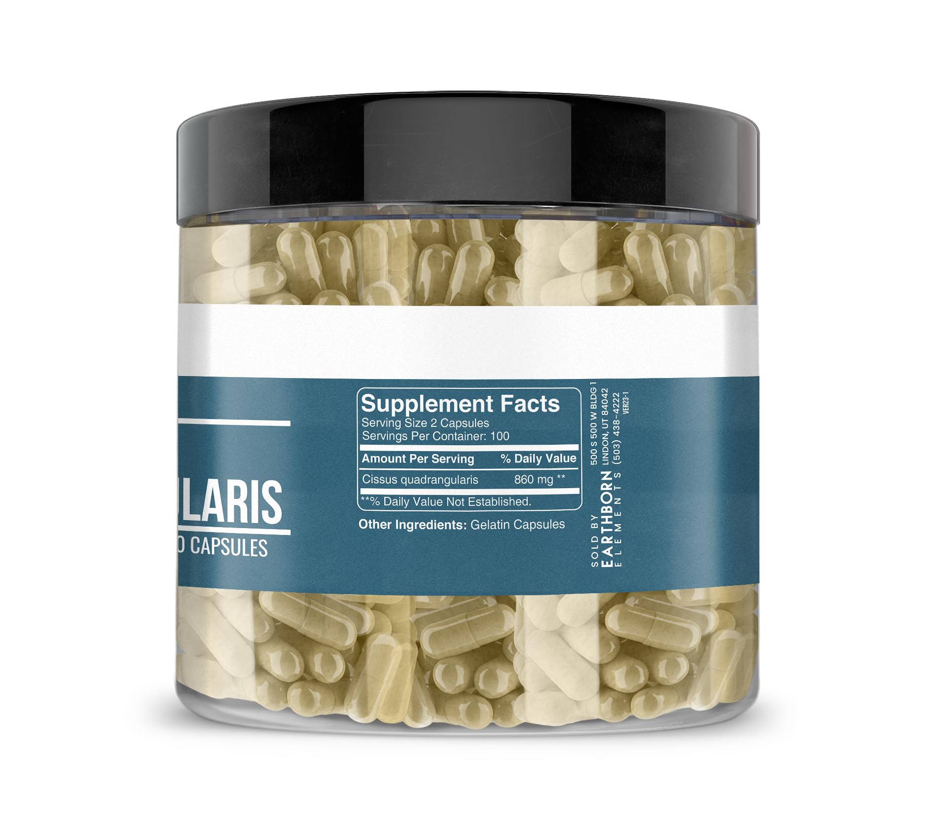 Earthborn Elements Cissus Quadrangularis 200 Capsules – Pure, Undiluted, No Additives