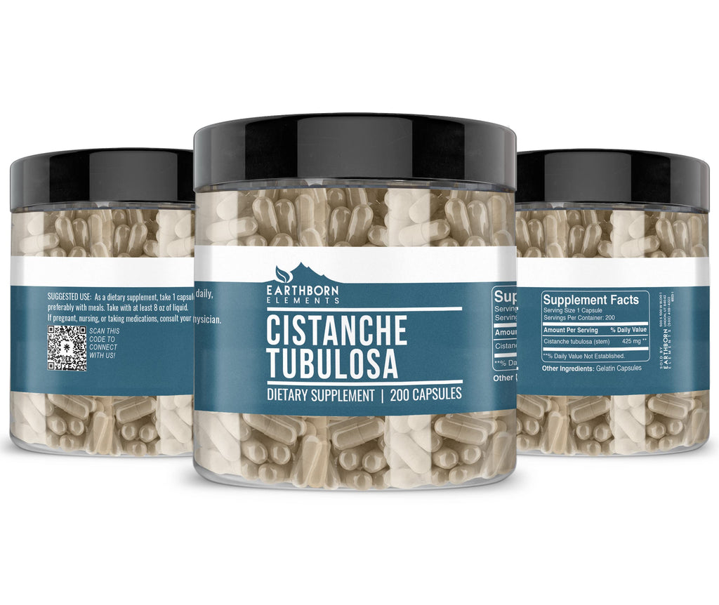 Earthborn Elements Cistanche Tubulosa 200 Capsules – Pure, No Fillers – Lab Verified